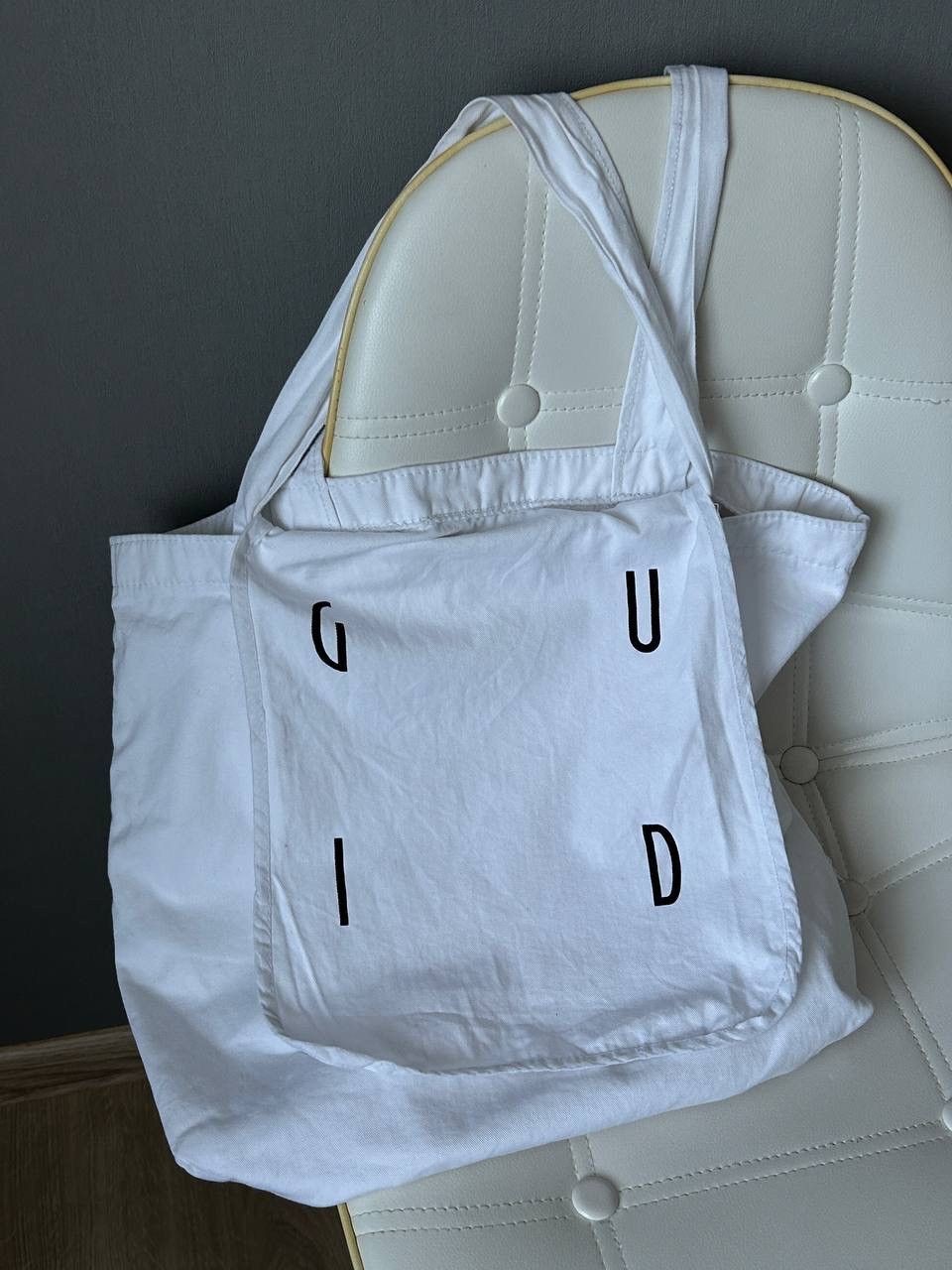 Guidi Guidi White Cotton Big Logo Tote Bag Size ONE SIZE - 4 Thumbnail