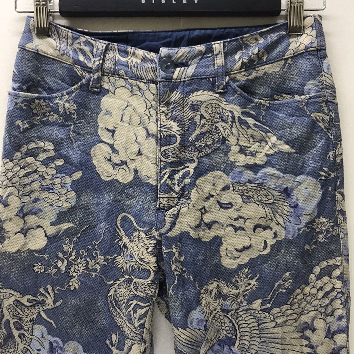 Japanese Brand Batsu Club Dragon Sky Printed Flare Jeans Size US 27 - 3 Thumbnail