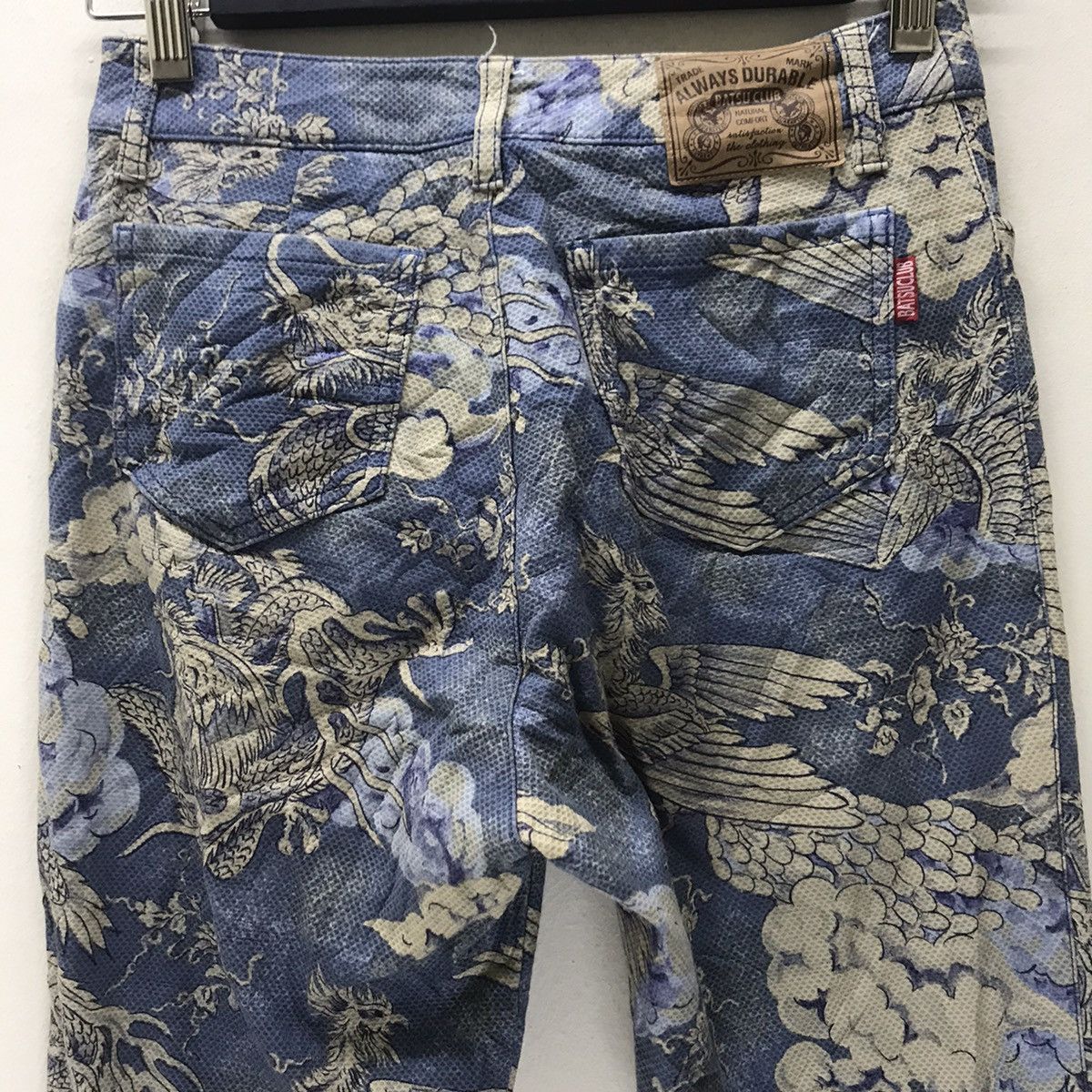 Japanese Brand Batsu Club Dragon Sky Printed Flare Jeans Size US 27 - 9 Thumbnail