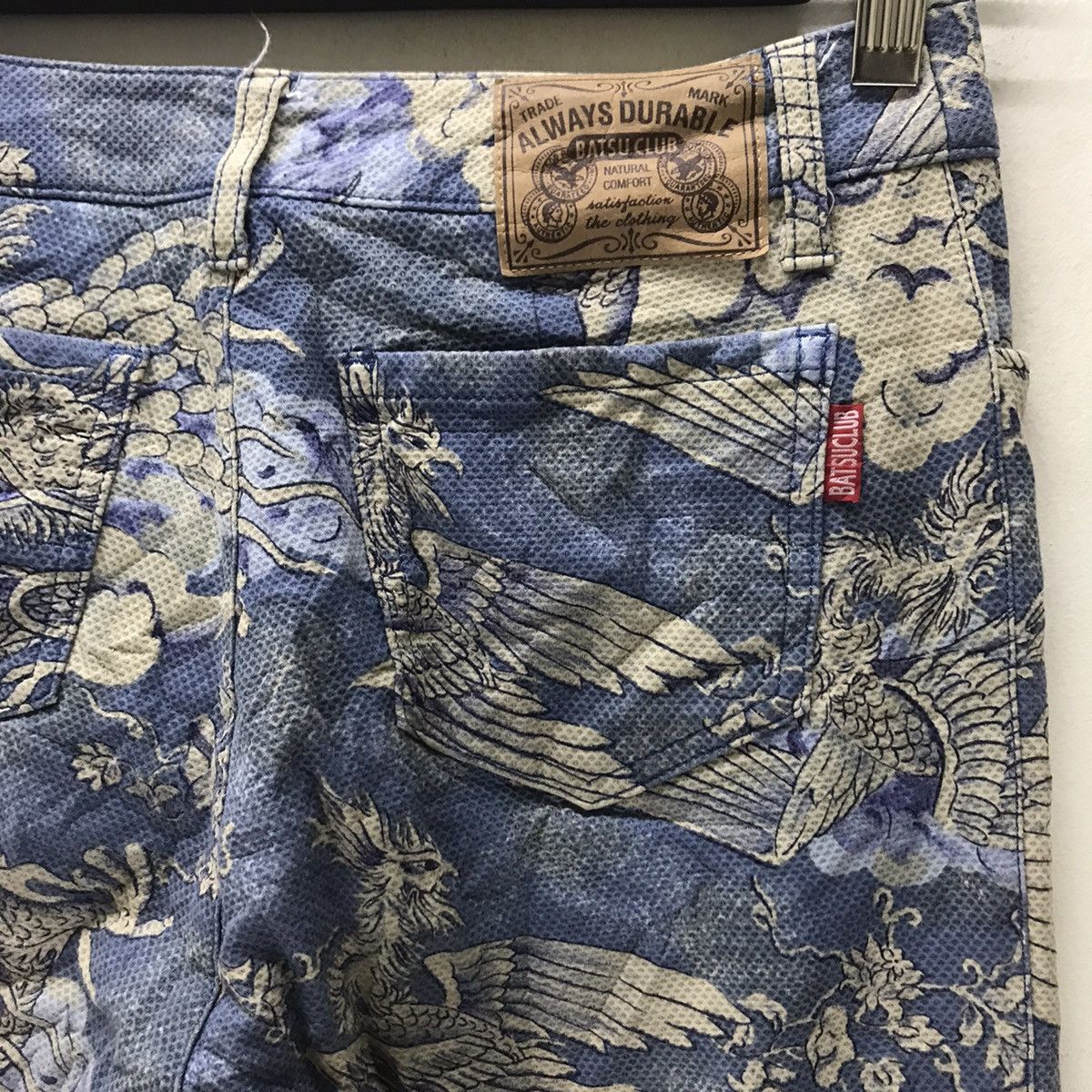 Japanese Brand Batsu Club Dragon Sky Printed Flare Jeans Size US 27 - 11 Thumbnail