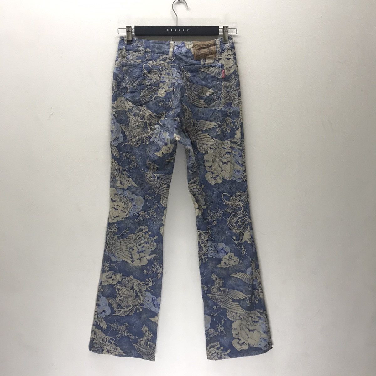 Japanese Brand Batsu Club Dragon Sky Printed Flare Jeans Size US 27 - 8 Thumbnail