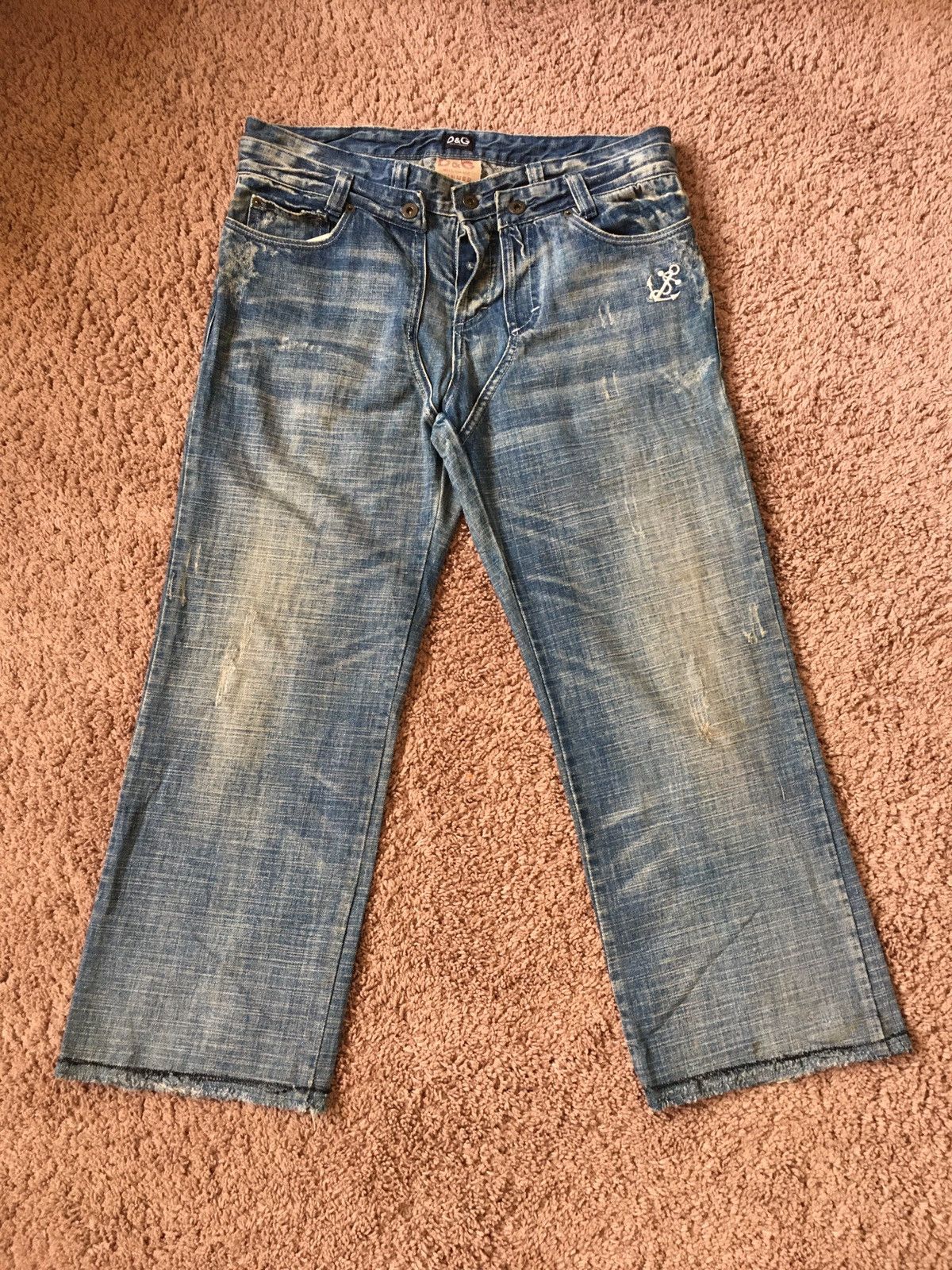 image of Dolce Gabbana Double Waist Jeans in Blue, Men's (Size 34)