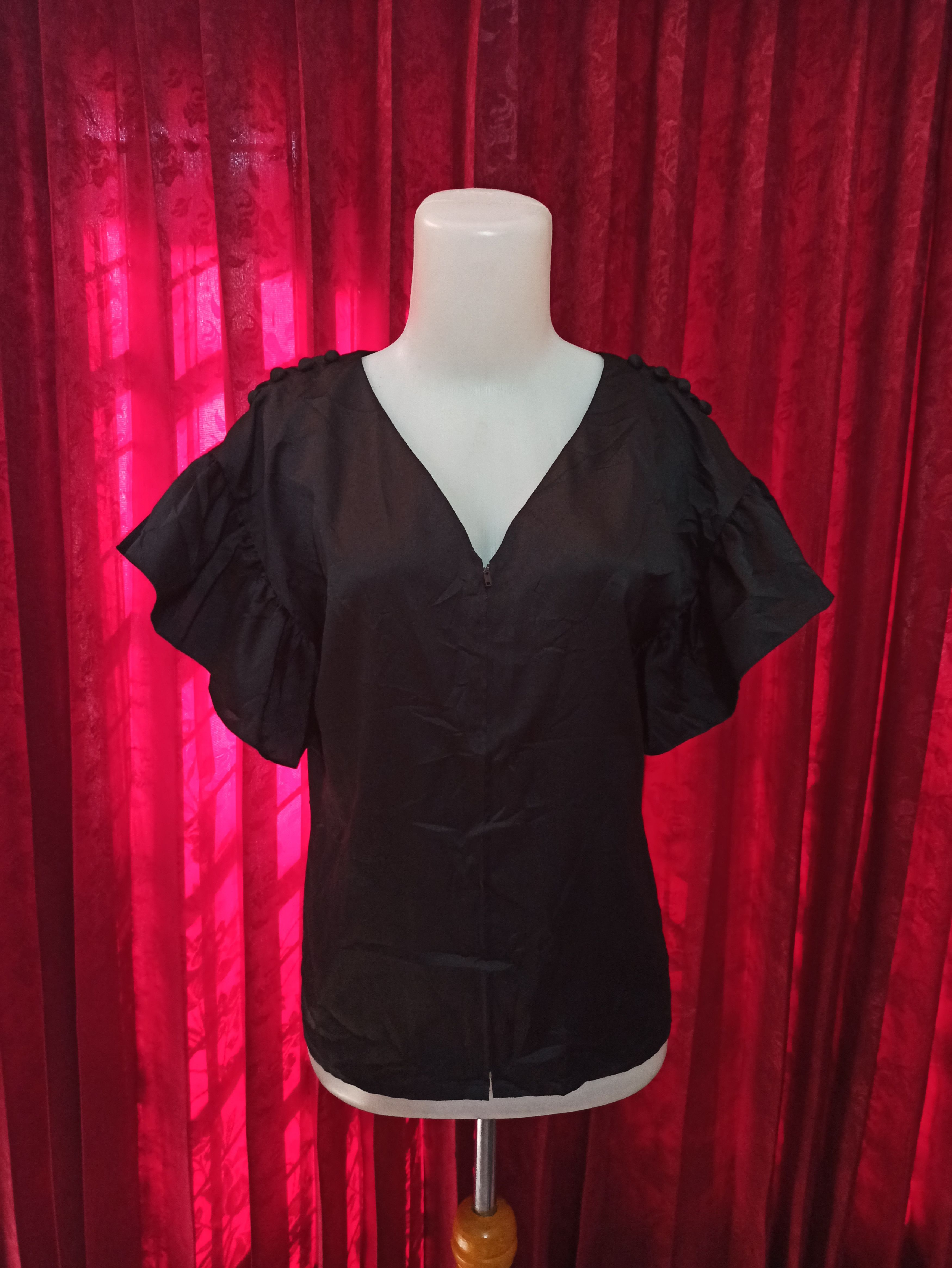 Karl Lagerfeld Vintage Y2K Karl Lagerfeld Black Blouse Size S / US 4 / IT 40 - 3 Thumbnail