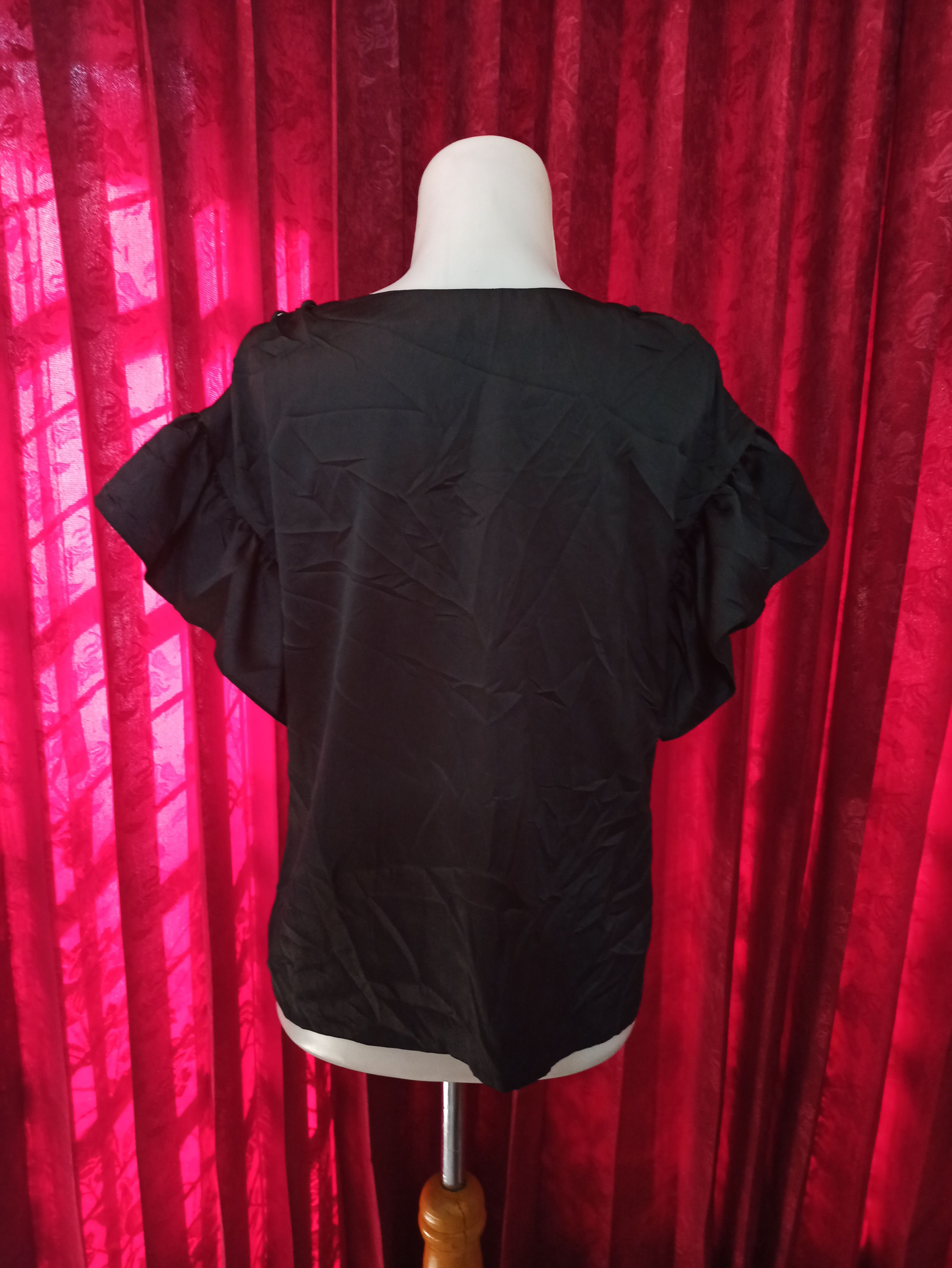 Karl Lagerfeld Vintage Y2K Karl Lagerfeld Black Blouse Size S / US 4 / IT 40 - 6 Thumbnail