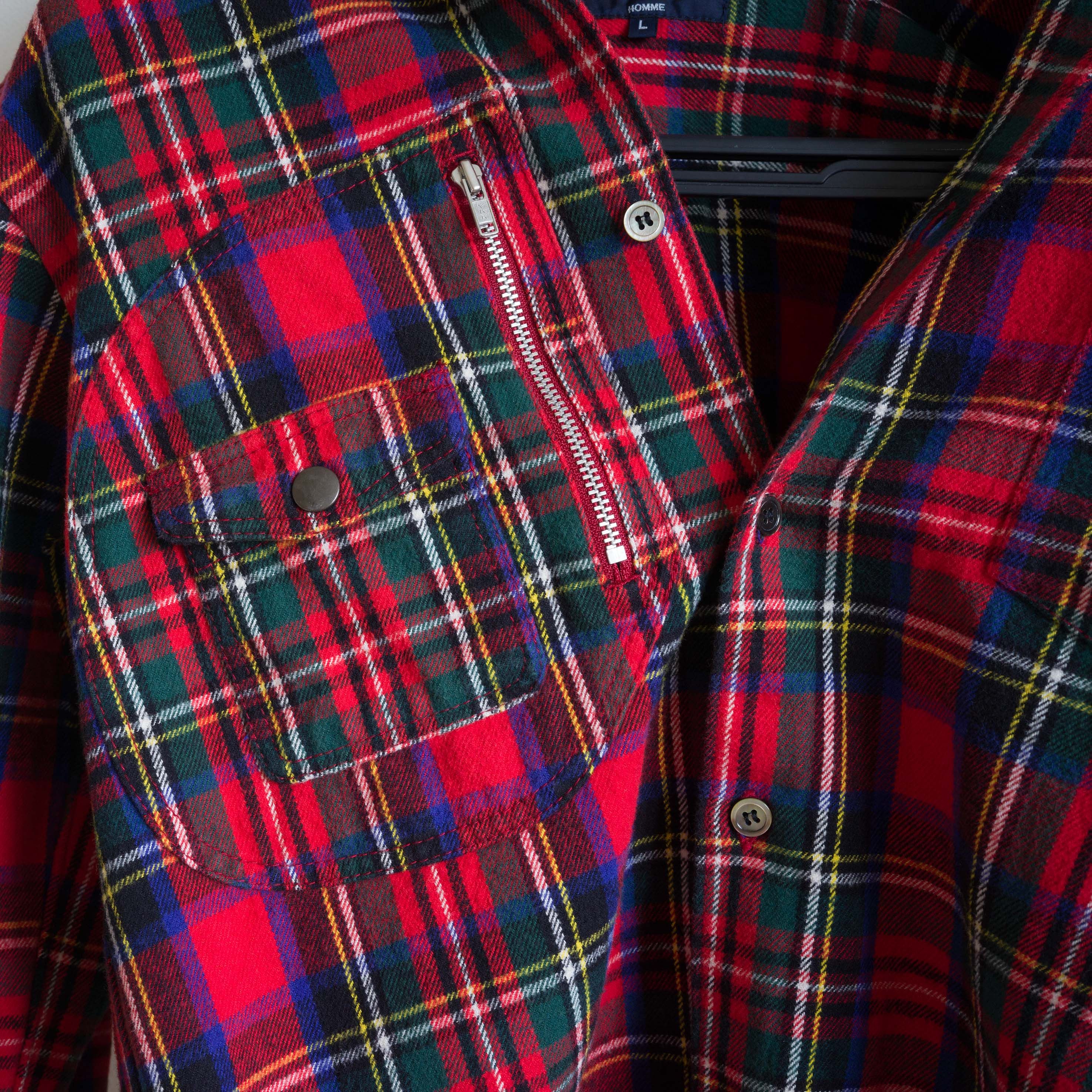 Comme des Garcons Homme AW2005 COMME des GARÇONS HOMME HEAVY COTTON FLANNEL SHIRT Size US L / EU 52-54 / 3 - 6 Thumbnail