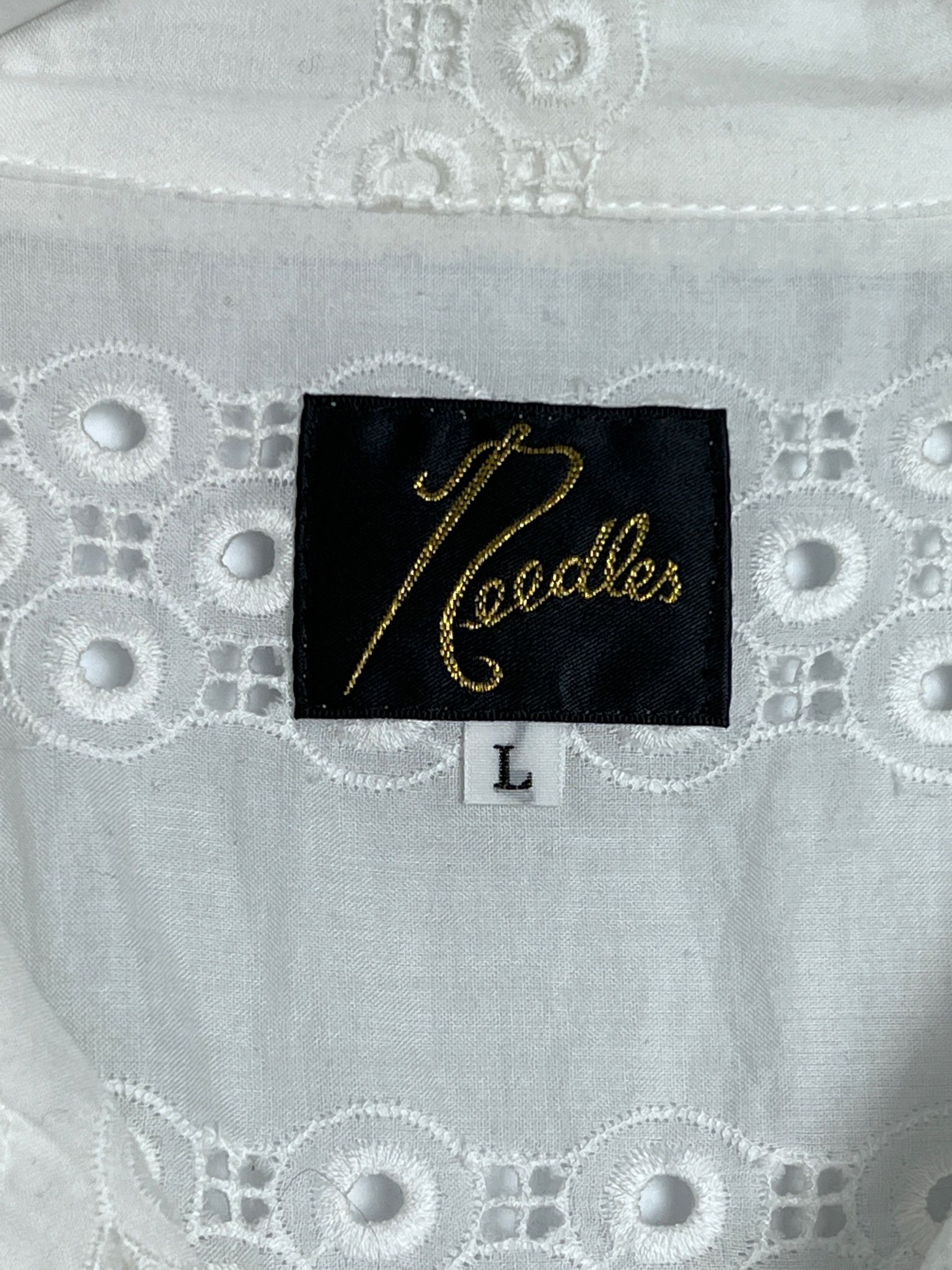 Needles White Lace Cabana Camp Collar Shirt Size US L / EU 52-54 / 3 - 6 Thumbnail