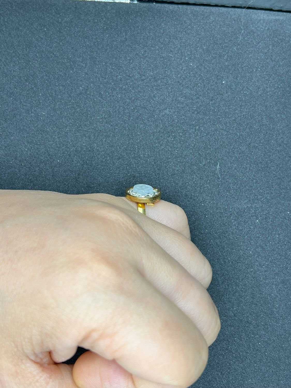 Handmade Coin Jade Golden Ring with chain - Size 7.25 Size ONE SIZE - 4 Thumbnail