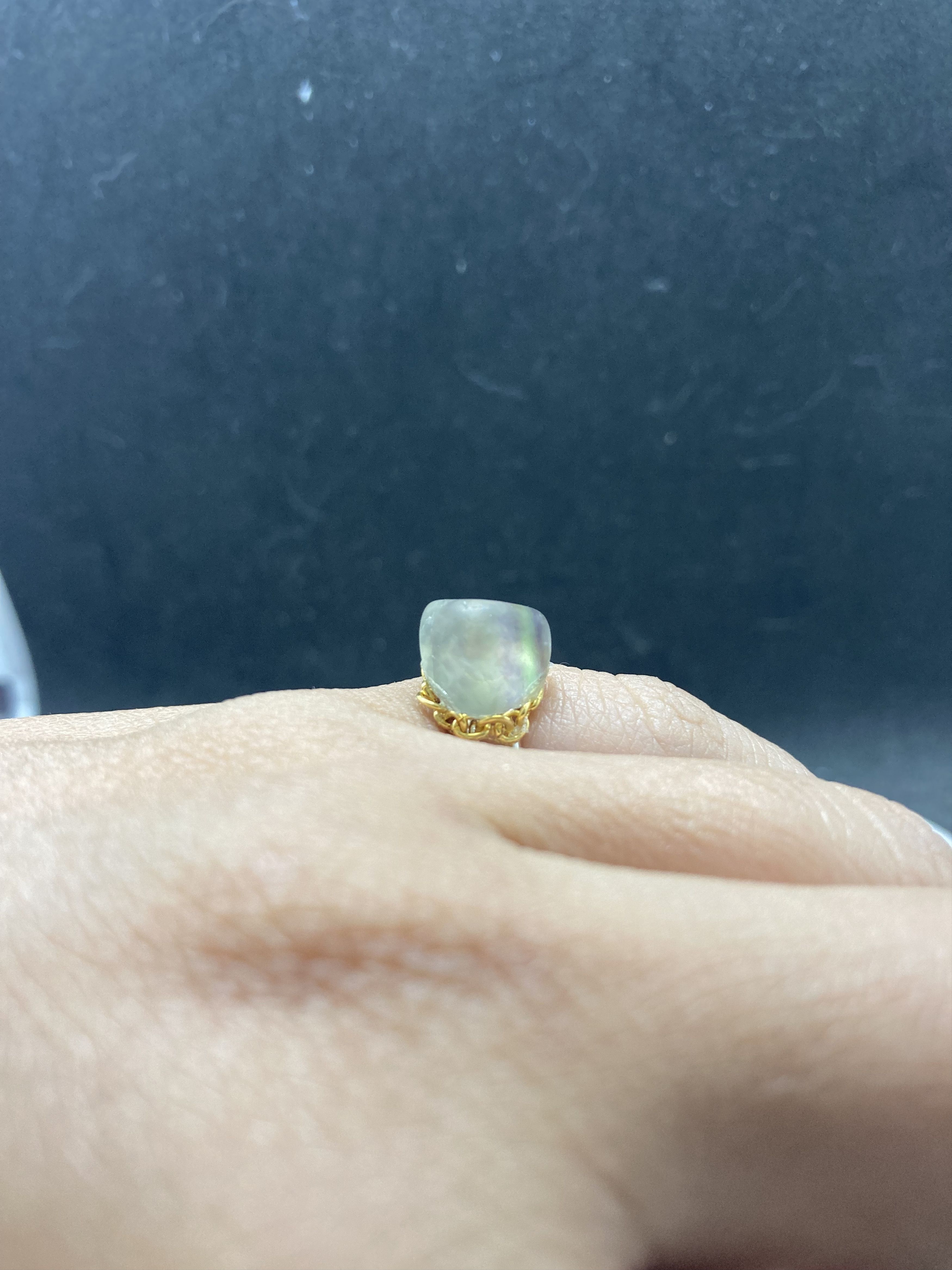 Handmade Rainbow Crystal Stainless Steel Ring - Size 5.5 Size ONE SIZE - 4 Thumbnail