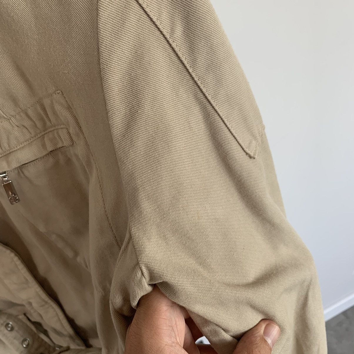 Moncler 🔴 MONCLER Jacket Coat Multipocket Belt Linen Beige Zip M Size M / US 6-8 / IT 42-44 - 11 Thumbnail