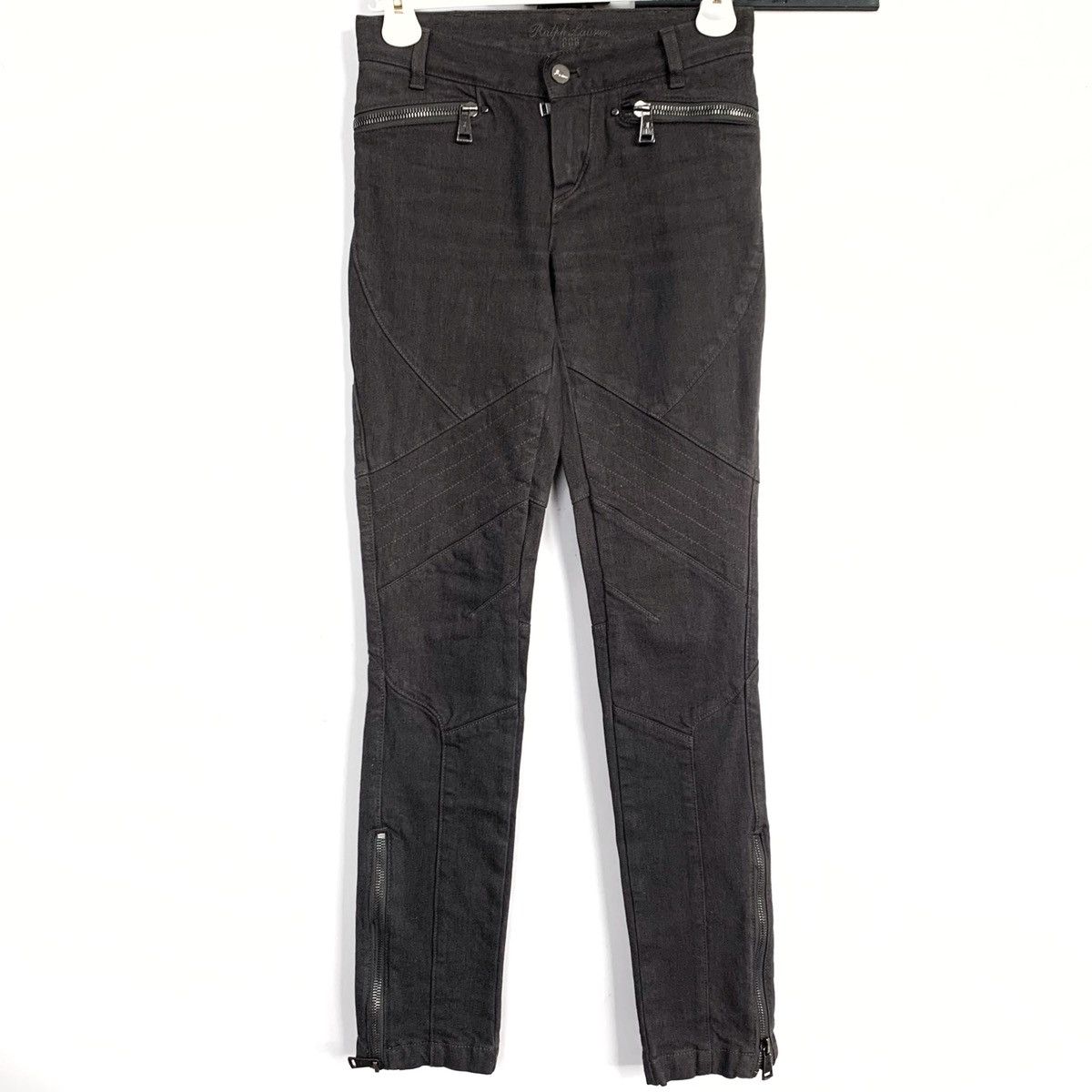 Ralph Lauren Black Label Ralph Lauren Biker Pants Jeans Zip Trousers 888 Size 26" / US 2 / IT 38 - 1 Thumbnail