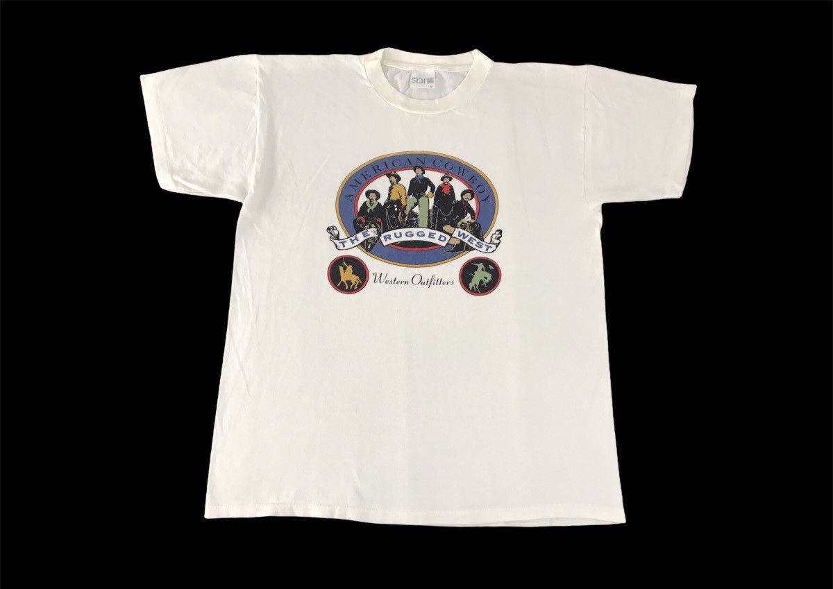 Vintage American Cowboy Rugged Western Wear Fits Tee Size L Size US L / EU 52-54 / 3 - 1 Thumbnail