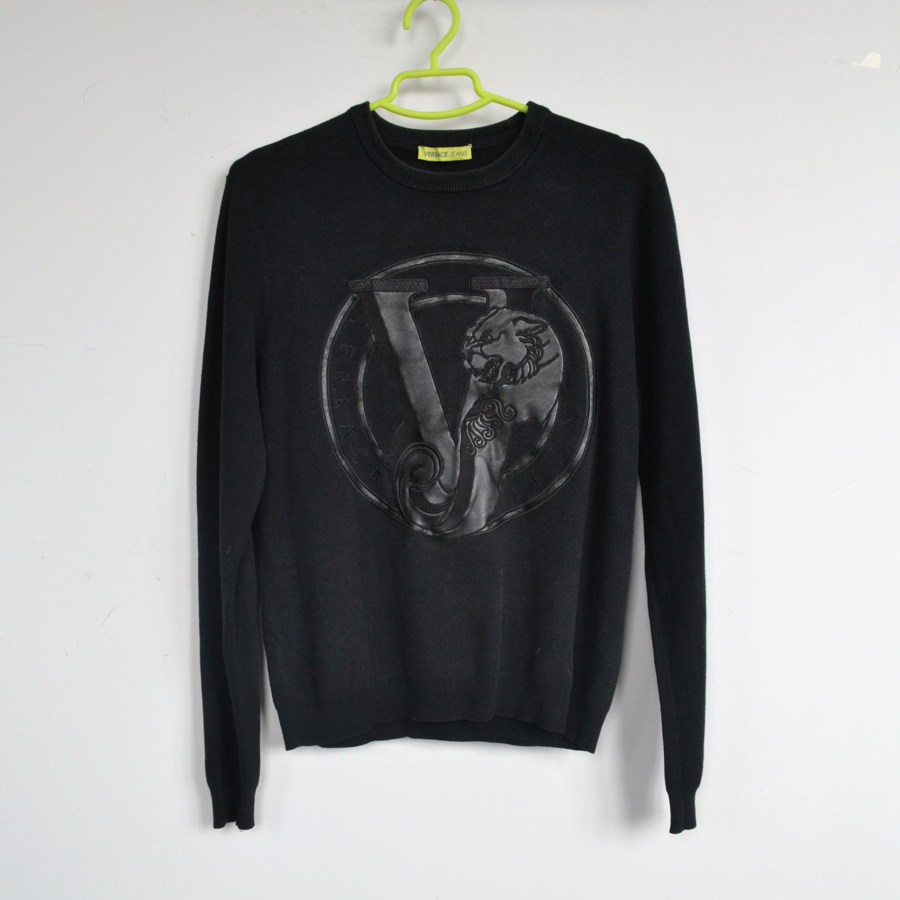 VERSACE Sweater Knit Black Logo Jumper Medusa Black S