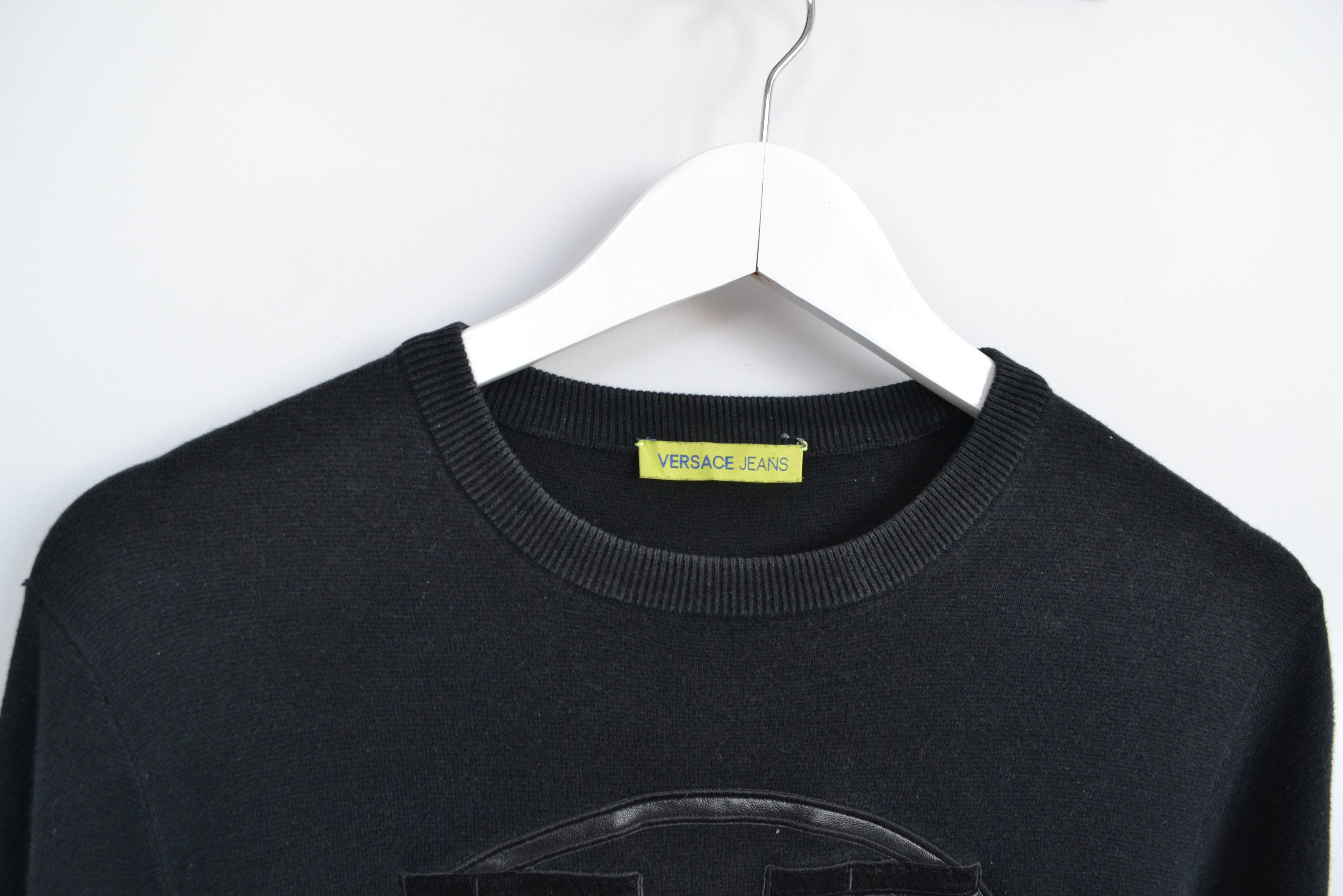 VERSACE Sweater Knit Black Logo Jumper Medusa Black S