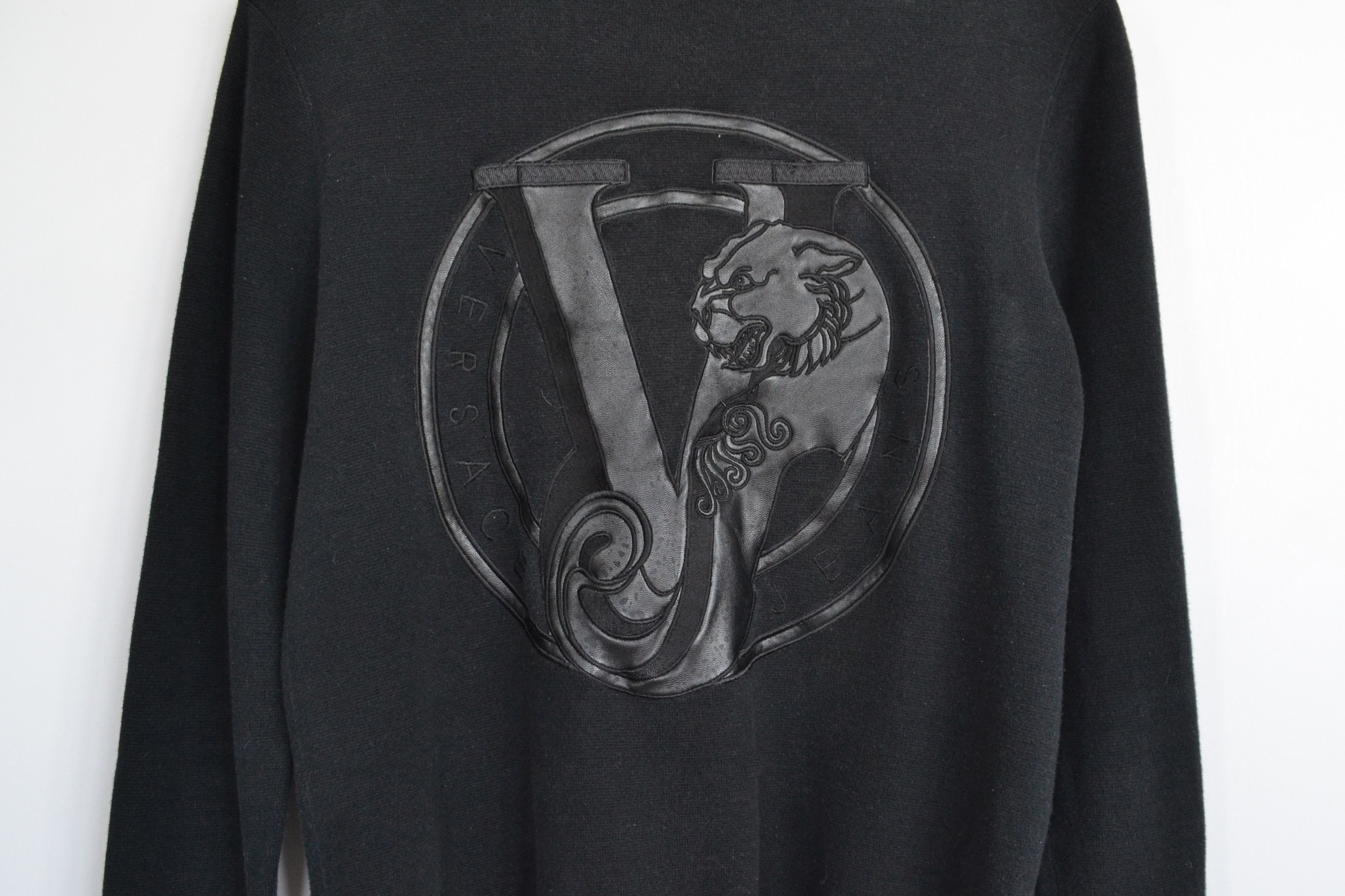 VERSACE Sweater Knit Black Logo Jumper Medusa Black S