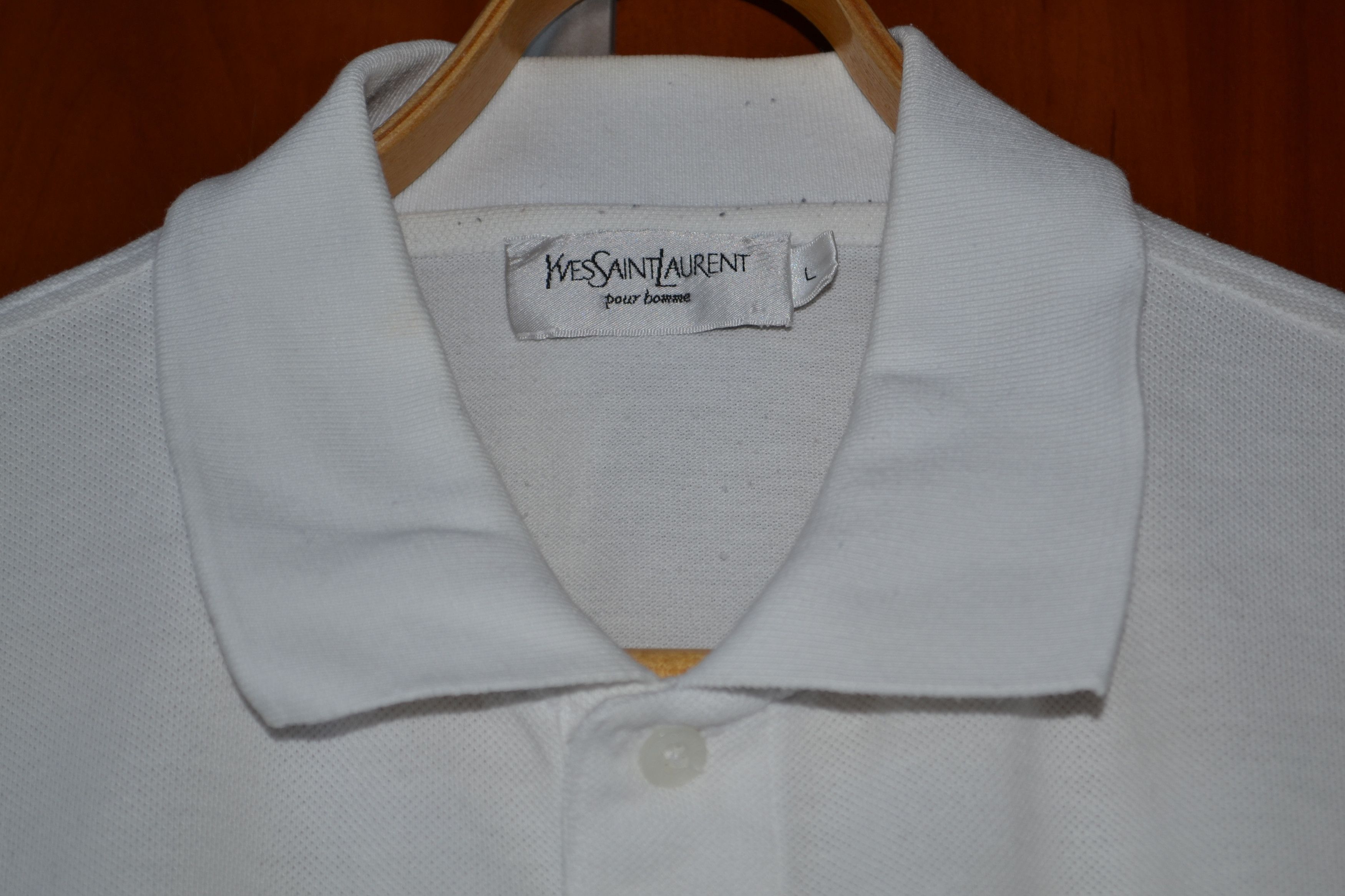 Yves Saint Laurent Yves Saint Laurent Polo Shirt Striped White Blue Vintage Size US L / EU 52-54 / 3 - 2 Thumbnail