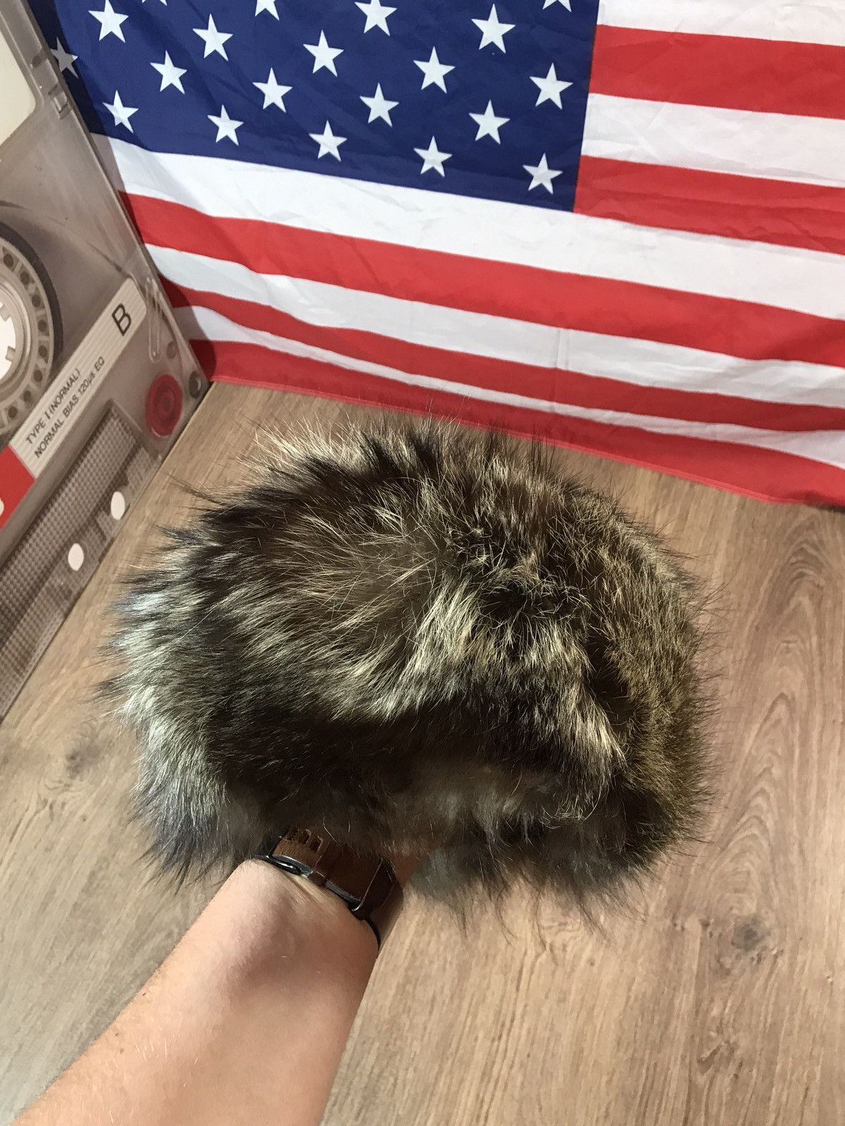 Vintage Vintage natural fuzzy hat 90s Size ONE SIZE - 2 Thumbnail