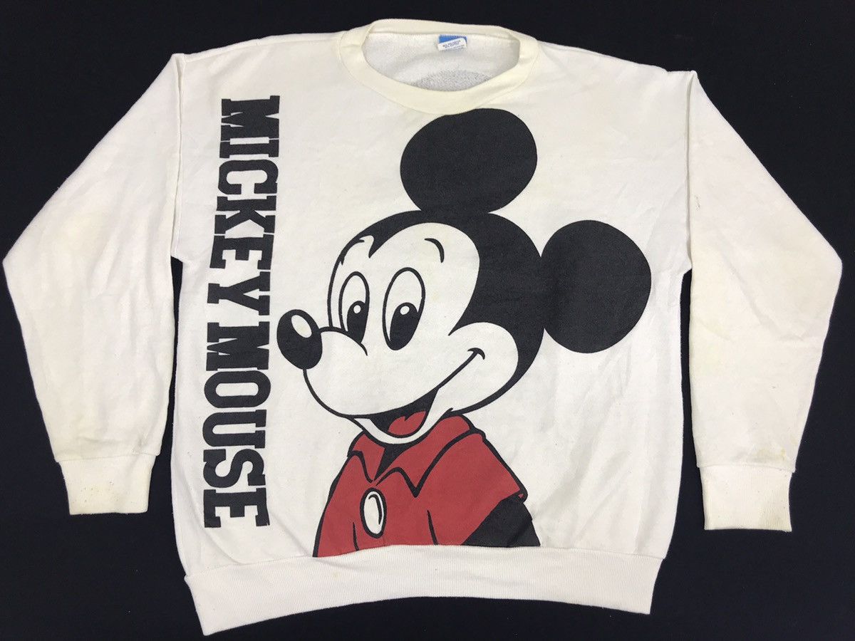 Mickey Mouse Vintage 80s Disney Mickey Mouse Sweatshirt Big Printed Size US L / EU 52-54 / 3 - 1 Thumbnail