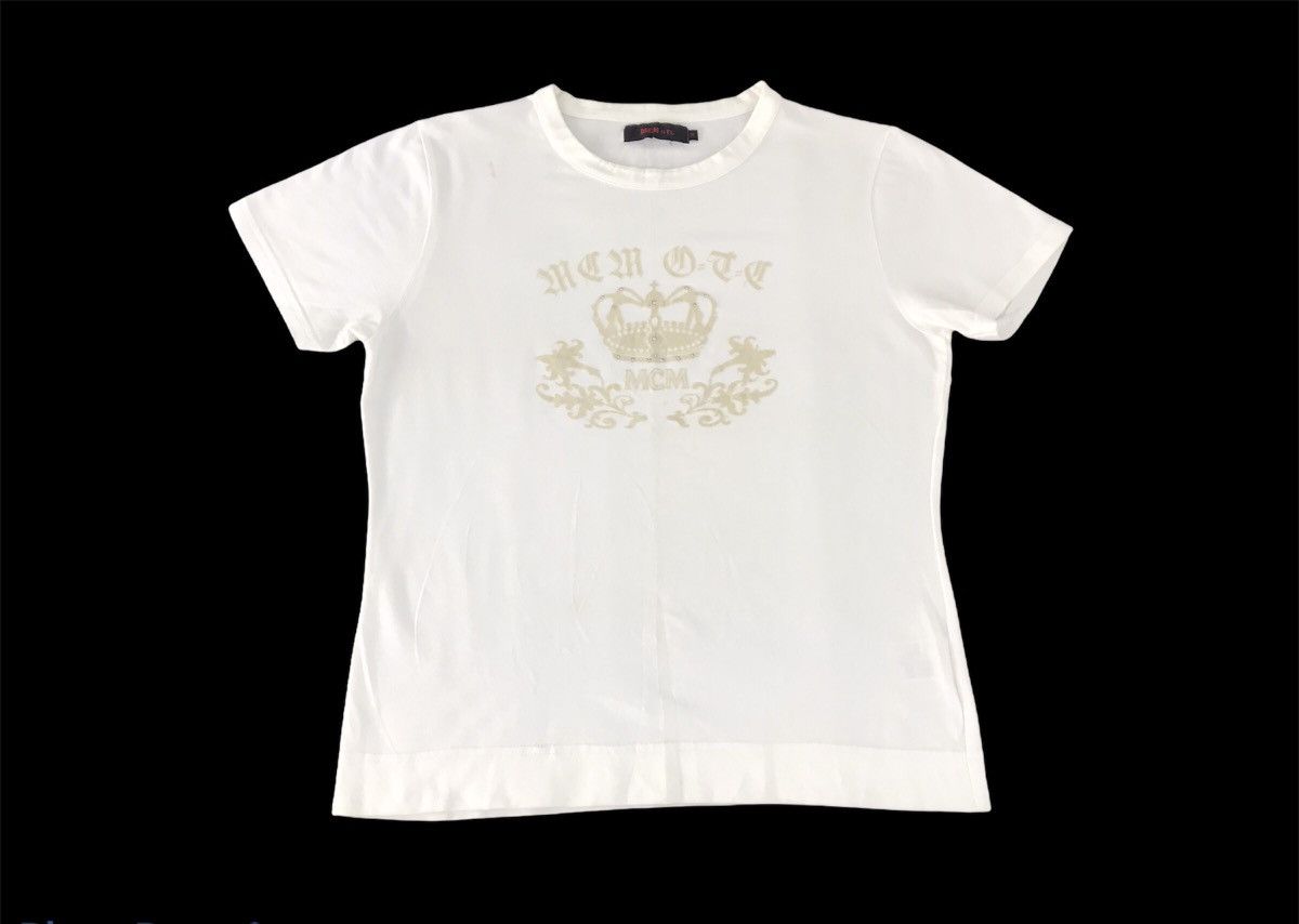 image of MCM O.t.c Over The Counter Big Crown Logo Tee Size M in White, Men's