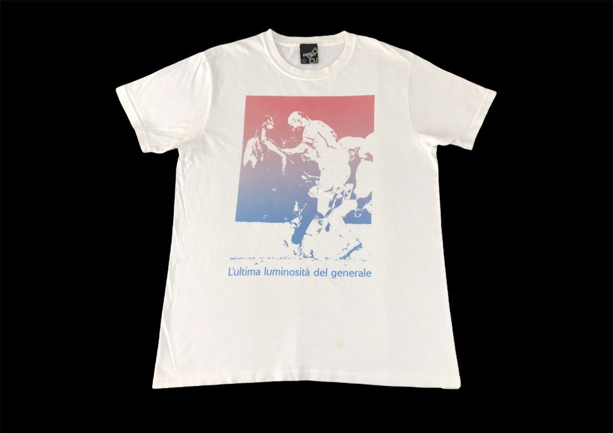 image of Vintage Spazio Football Graphic Tee Printed Inspired Designer in White, Men's (Size Large)