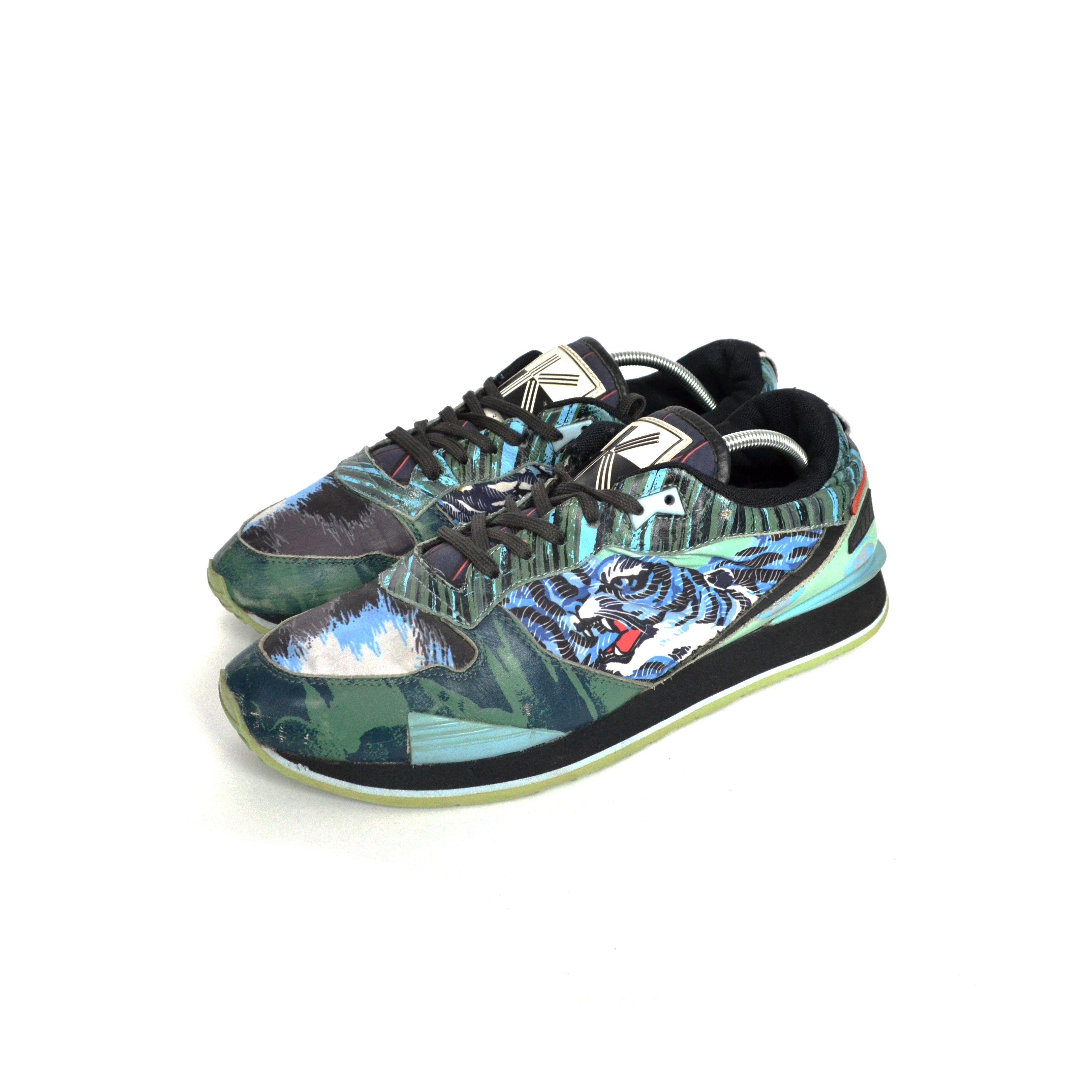 Kenzo KENZO Sneakers Flying Tiger Shoes White Black Green 43 Size US 10 / EU 43 - 2 Thumbnail