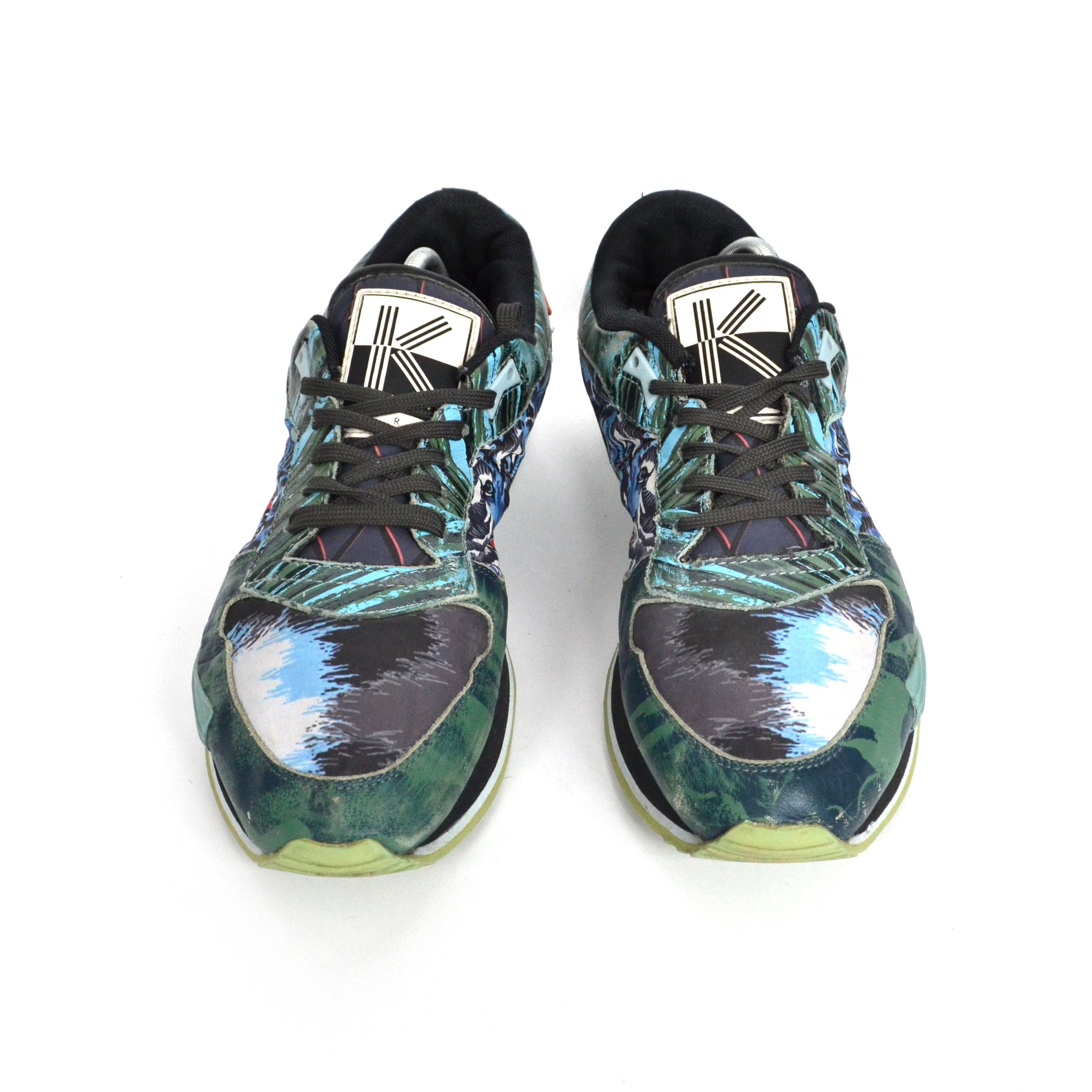 Kenzo KENZO Sneakers Flying Tiger Shoes White Black Green 43 Size US 10 / EU 43 - 3 Thumbnail