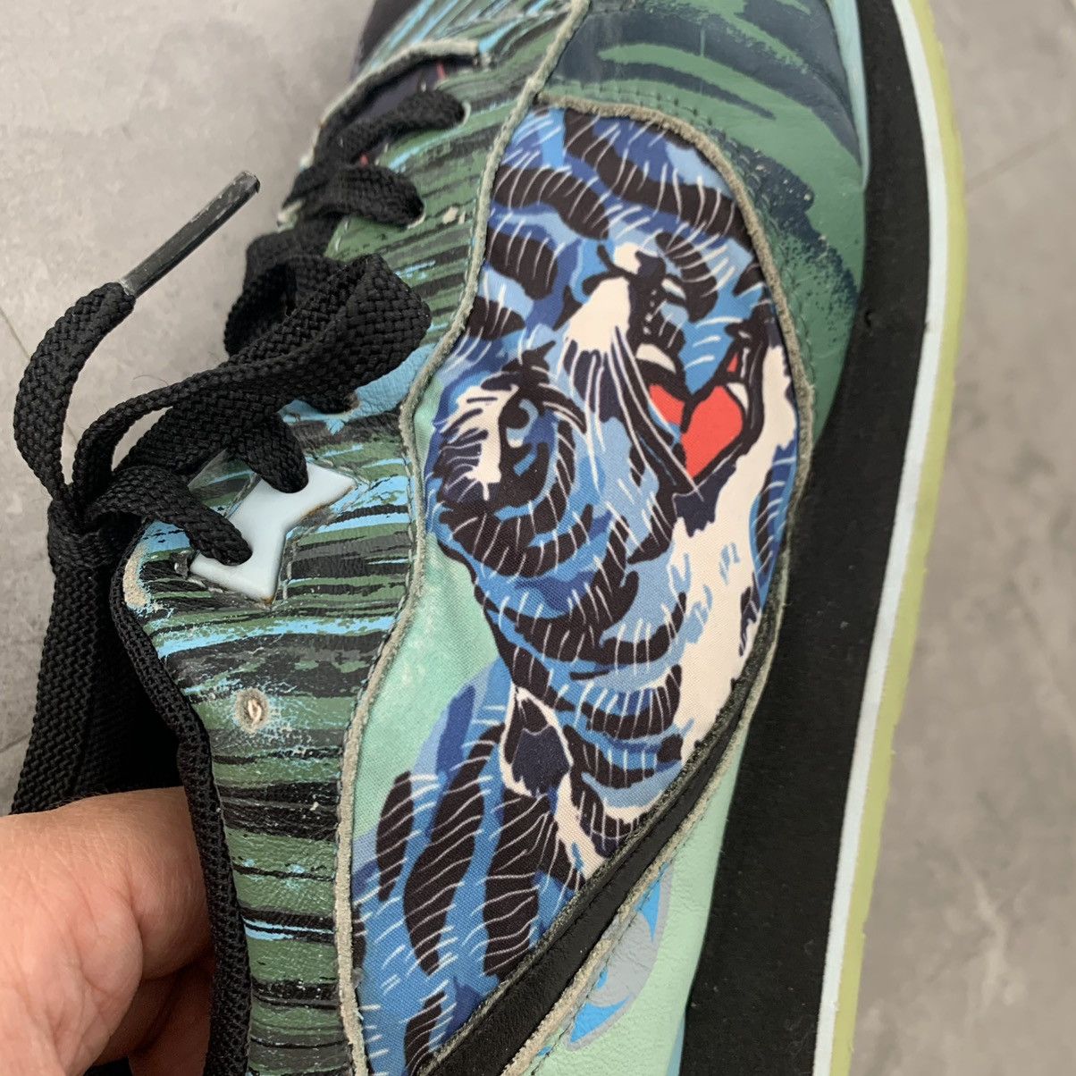Kenzo KENZO Sneakers Flying Tiger Shoes White Black Green 43 Size US 10 / EU 43 - 9 Thumbnail