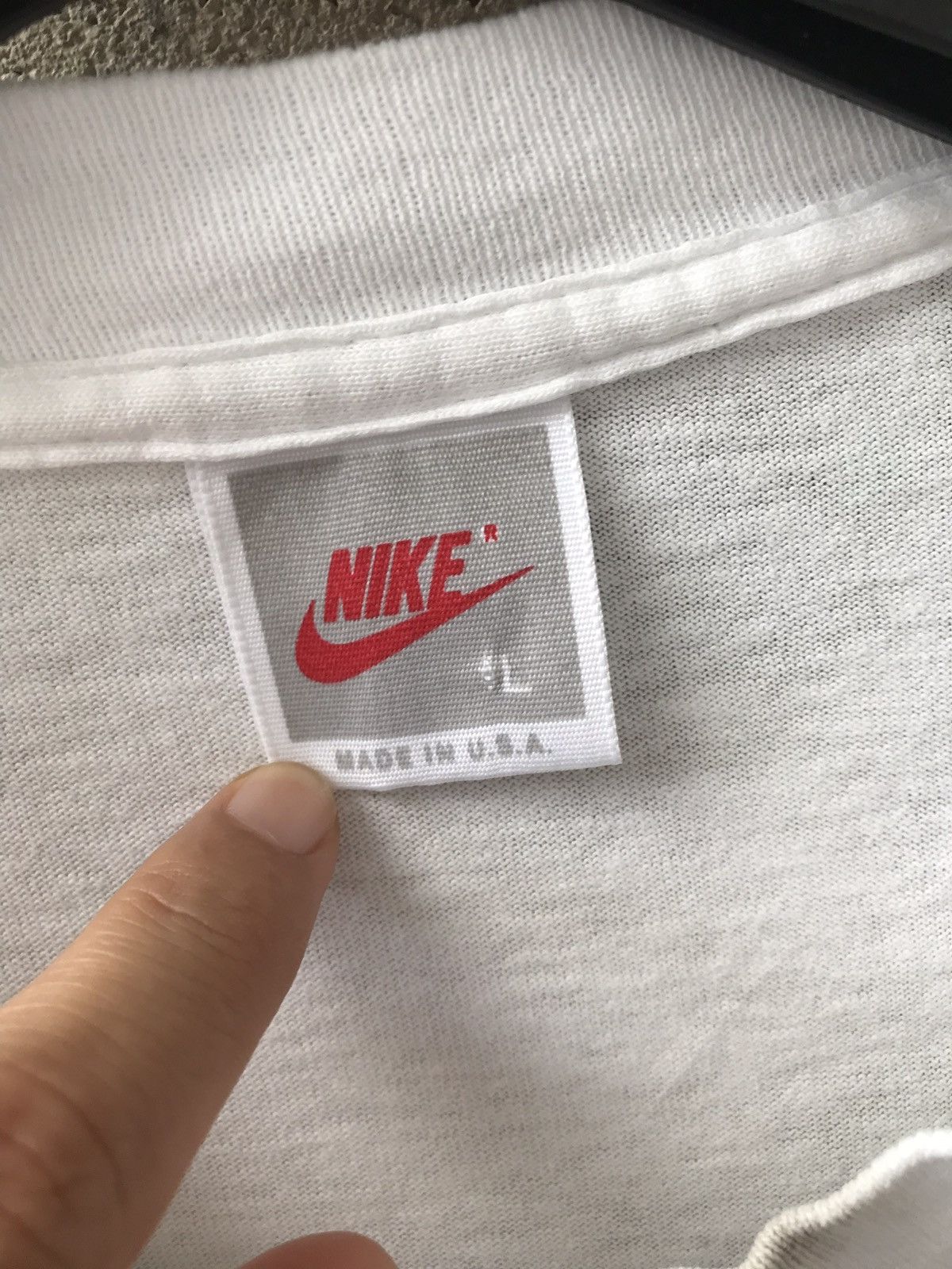 Nike × Vintage Vintage 90s Nike Air Swoosh Big Logo Spell Out Size US L / EU 52-54 / 3 - 3 Thumbnail