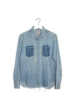 Levi’s Vintage Clothing LVC 1955 Sawtooth denim shirt Pearl Snap Size Xs