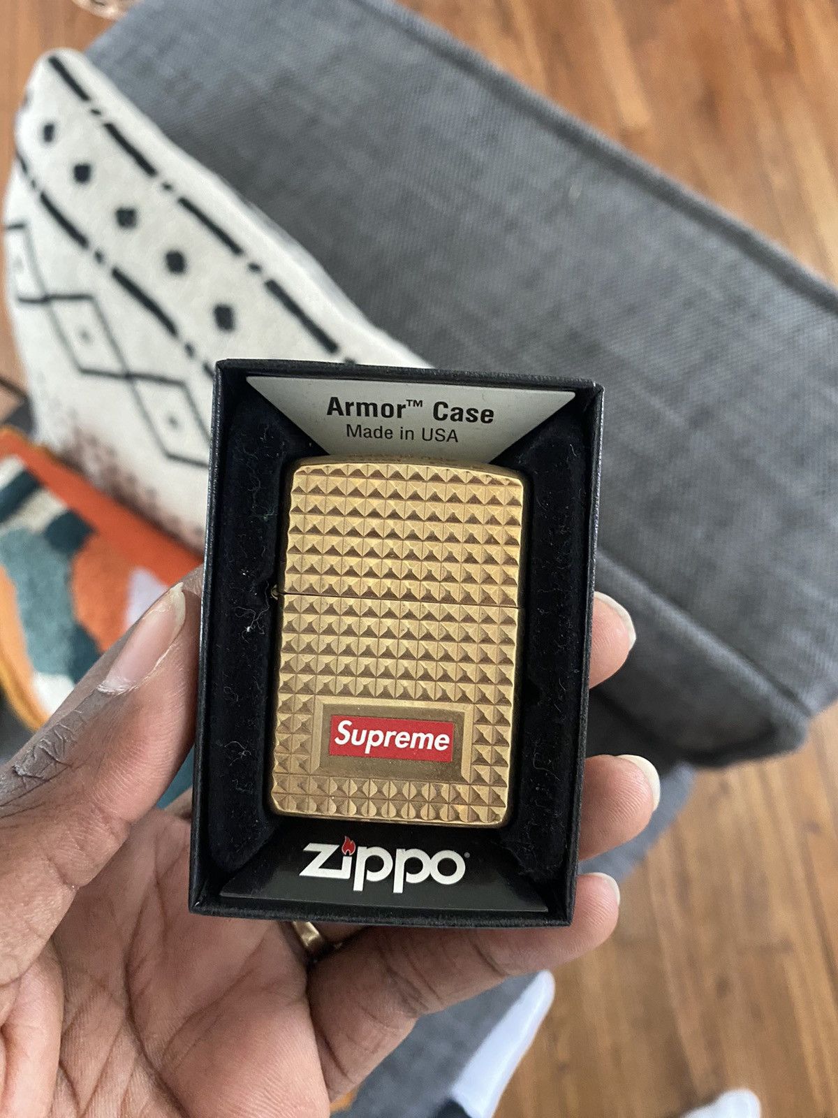 Supreme Supreme Diamond Cut Zippo Gold | Grailed