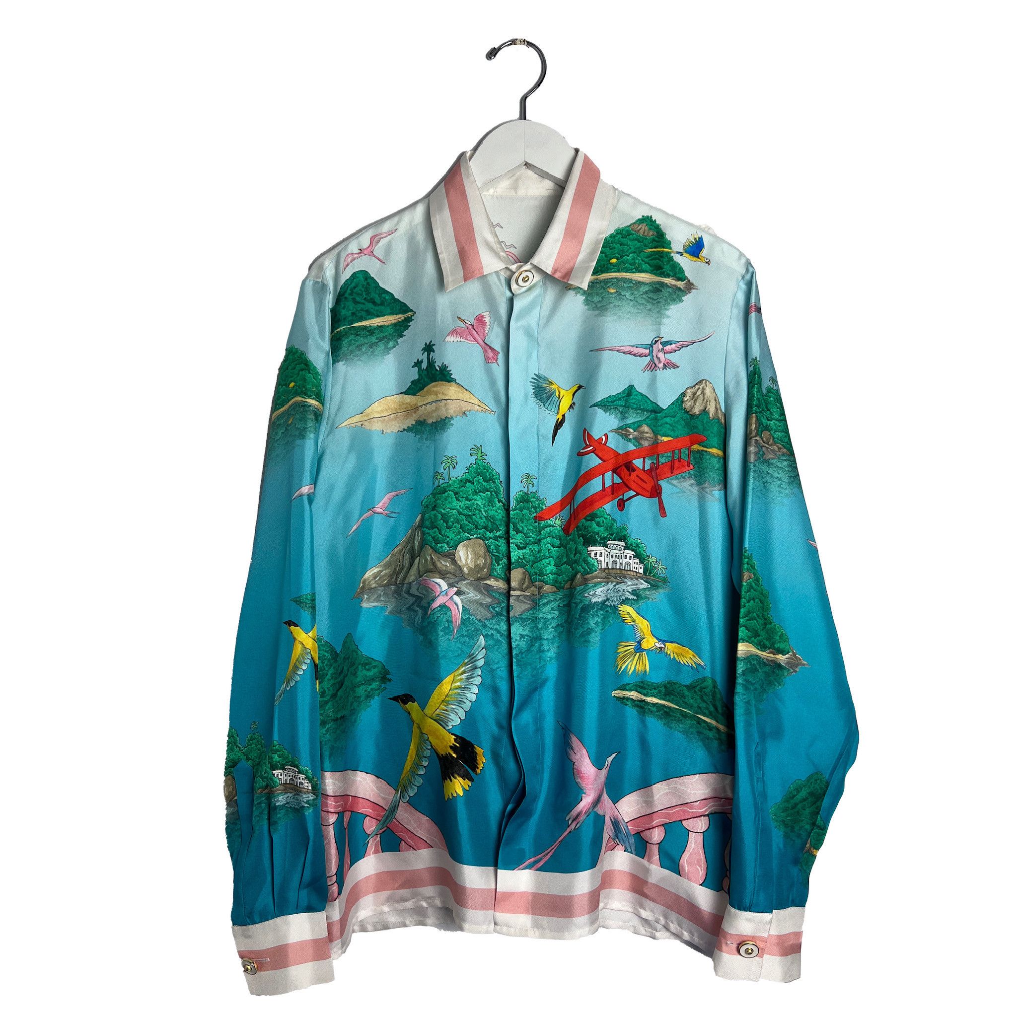 Casablanca Hummingbird Print Silk Shirt Size US M / EU 48-50 / 2 - 1 Thumbnail