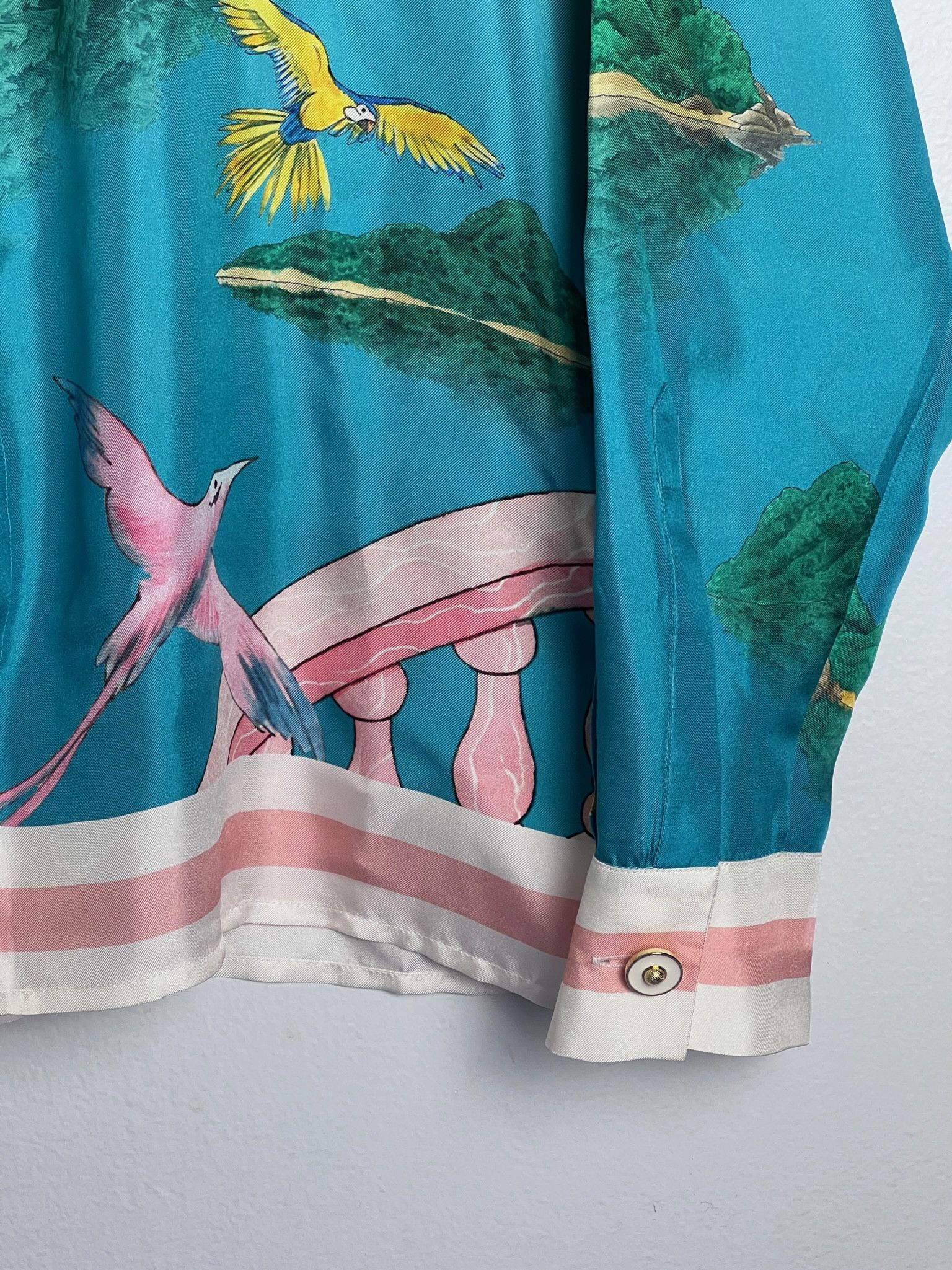 Casablanca Hummingbird Print Silk Shirt Size US M / EU 48-50 / 2 - 6 Thumbnail