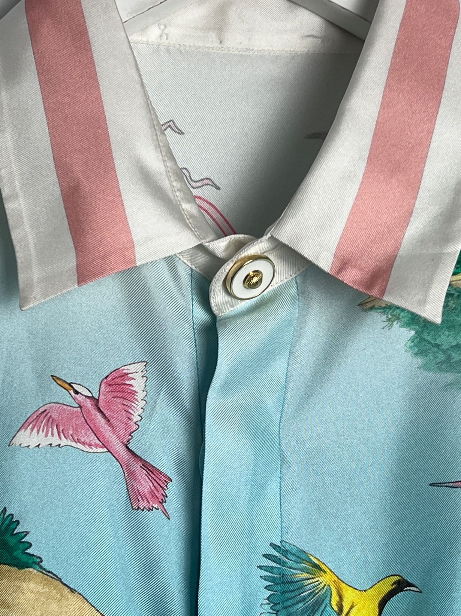 Casablanca Hummingbird Print Silk Shirt Size US M / EU 48-50 / 2 - 5 Thumbnail
