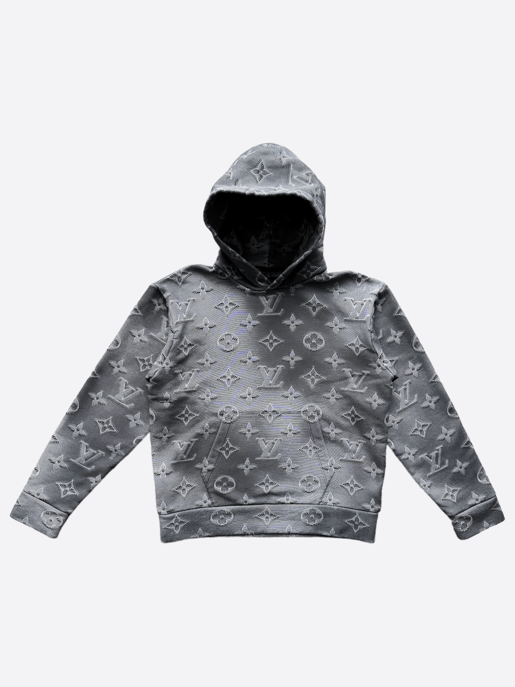 image of Louis Vuitton 2054 Monogram Hoodie in Grey, Men's (Size Small)