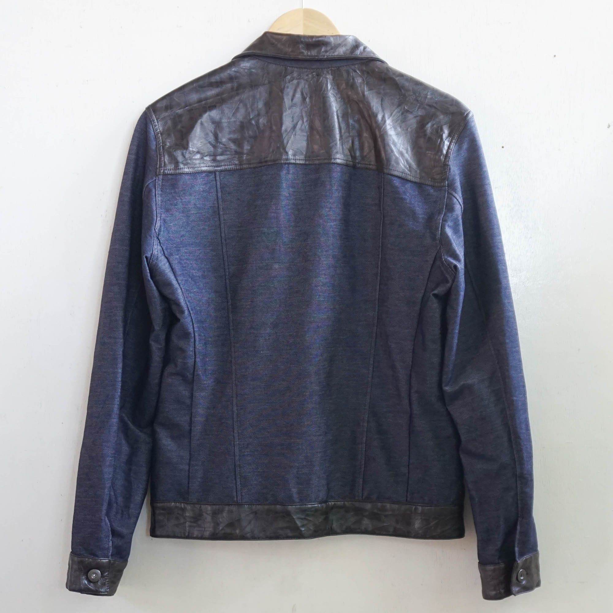 Comme Ca Ism COMME CA MEN Stretchy Denim & Faux Leather Soft Jacket Size US M / EU 48-50 / 2 - 16 Thumbnail