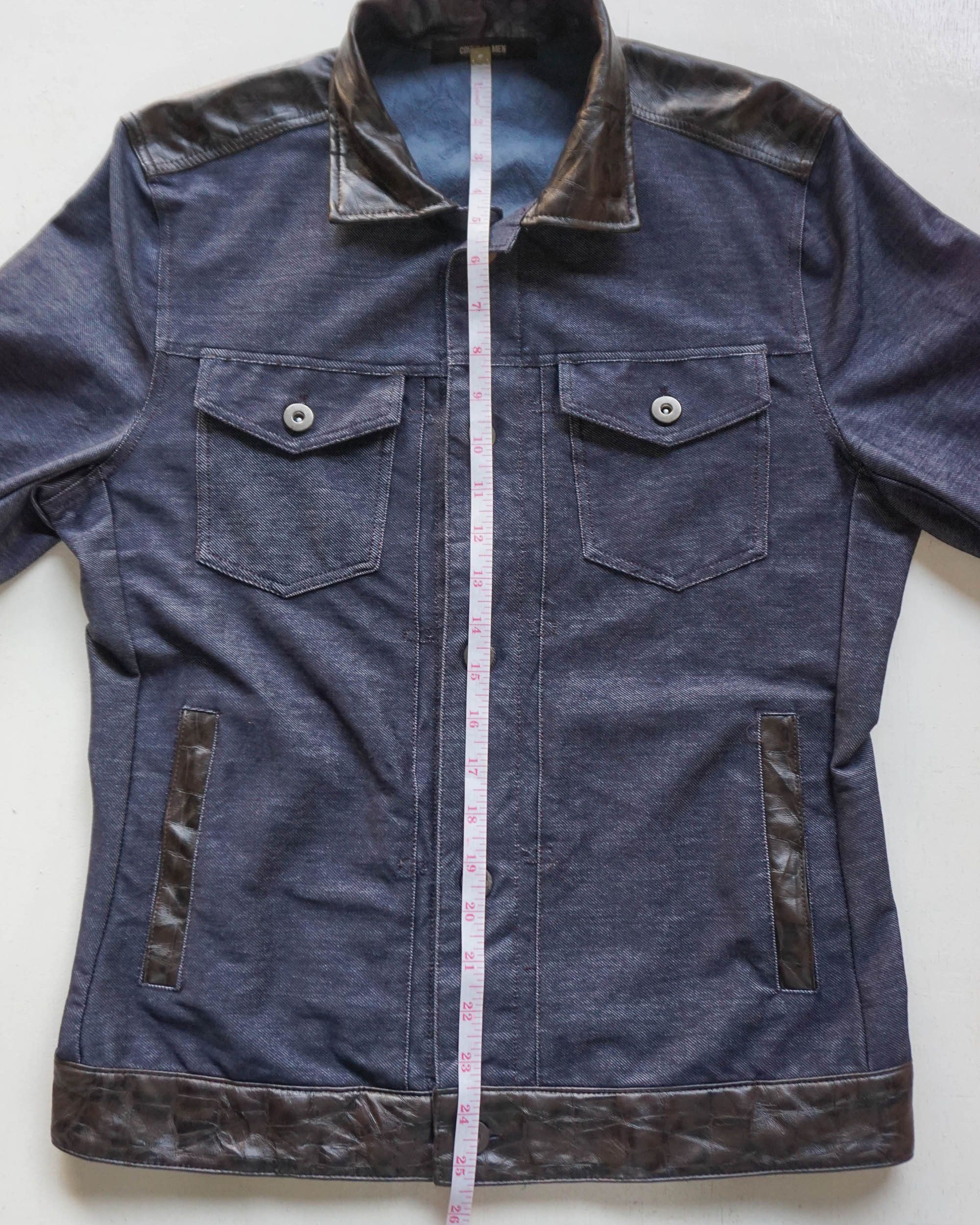 Comme Ca Ism COMME CA MEN Stretchy Denim & Faux Leather Soft Jacket Size US M / EU 48-50 / 2 - 11 Thumbnail