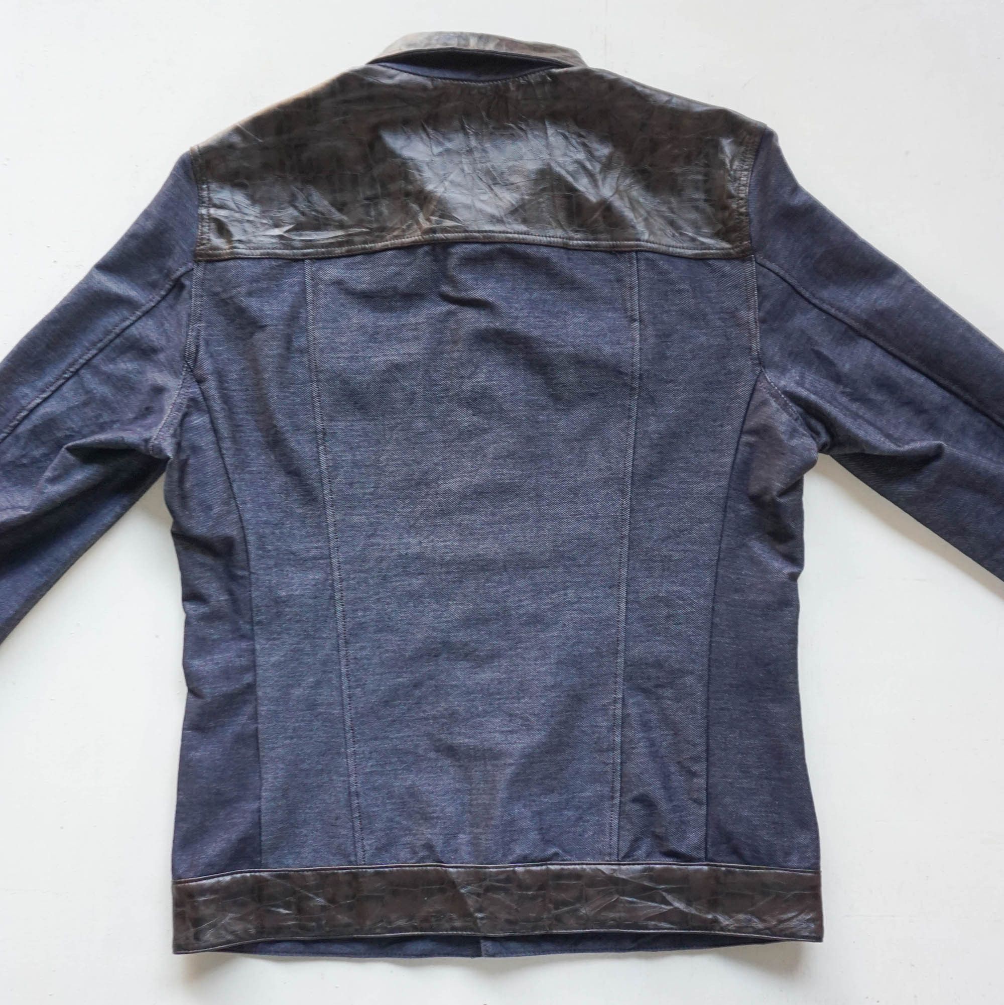 Comme Ca Ism COMME CA MEN Stretchy Denim & Faux Leather Soft Jacket Size US M / EU 48-50 / 2 - 2 Thumbnail
