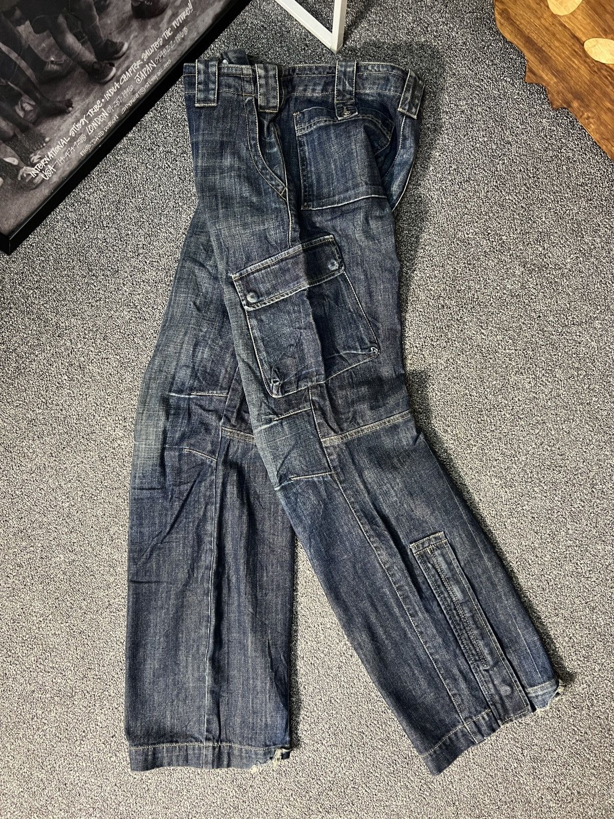 Vintage Armani Jeans Bondage Denim Cargo Pants