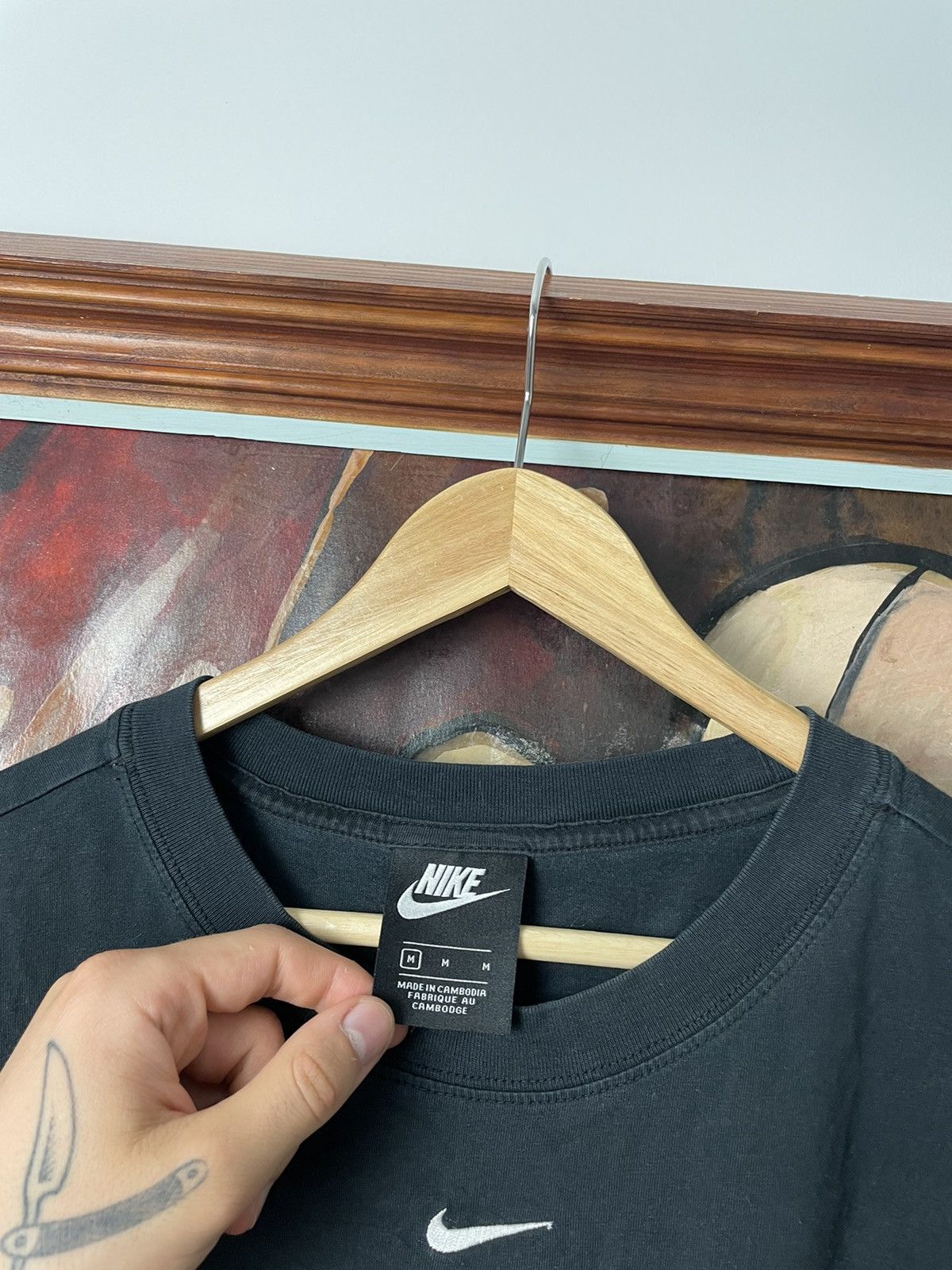 Nike Nike Center Swoosh Tee Boxy Fit Y2k Vintage Vibe Streetwear Size US M / EU 48-50 / 2 - 3 Thumbnail