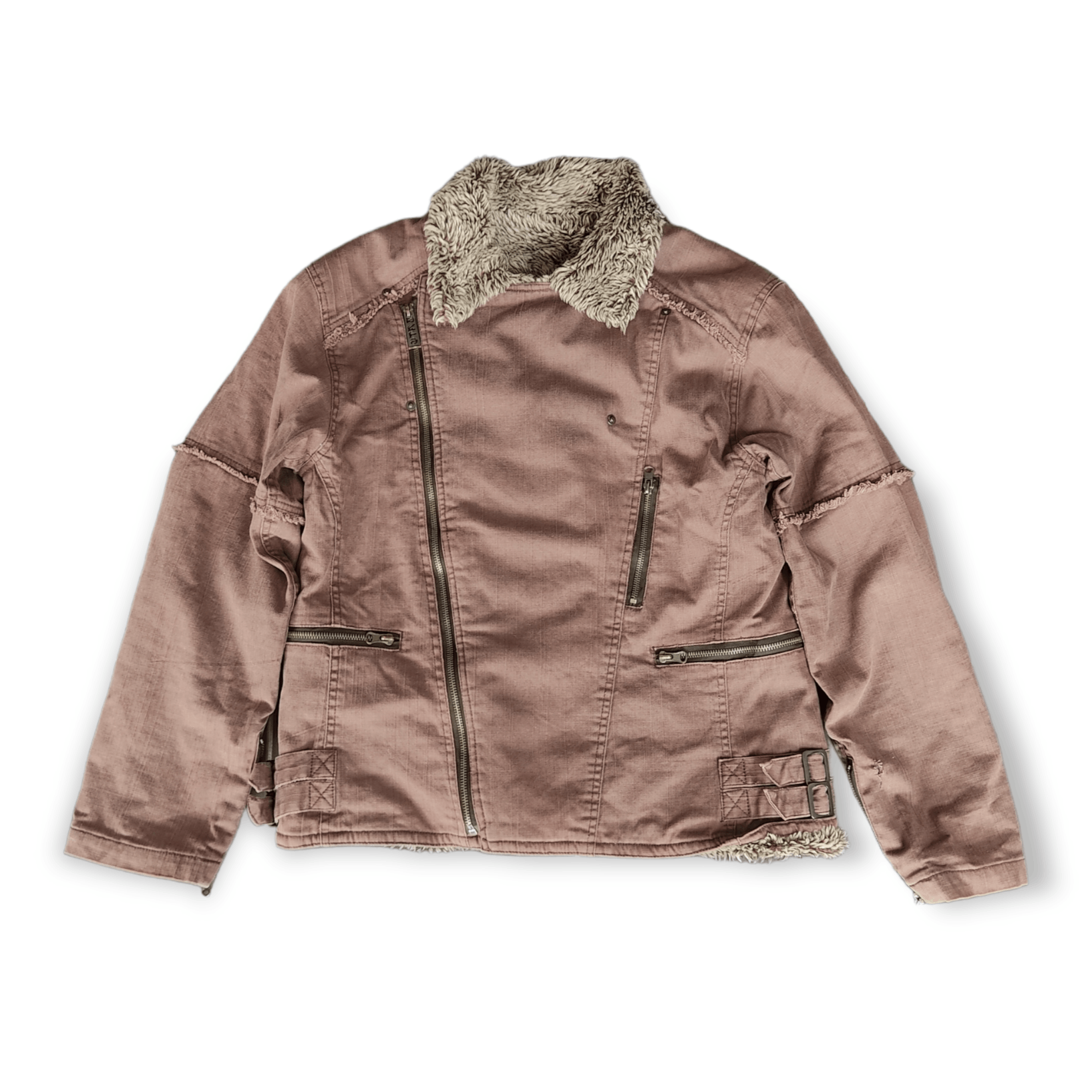 In The Attic In The Attic Asymmetric Breasted Zipper Sherpa Jacket Size US M / EU 48-50 / 2 - 3 Thumbnail