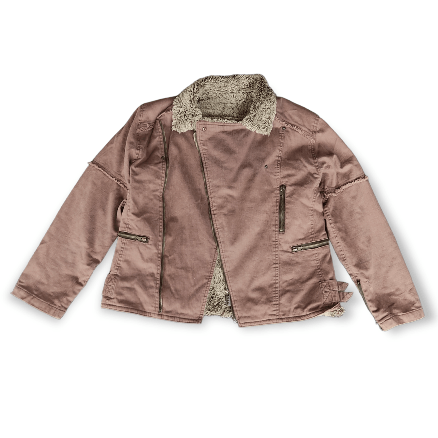 In The Attic In The Attic Asymmetric Breasted Zipper Sherpa Jacket Size US M / EU 48-50 / 2 - 4 Thumbnail