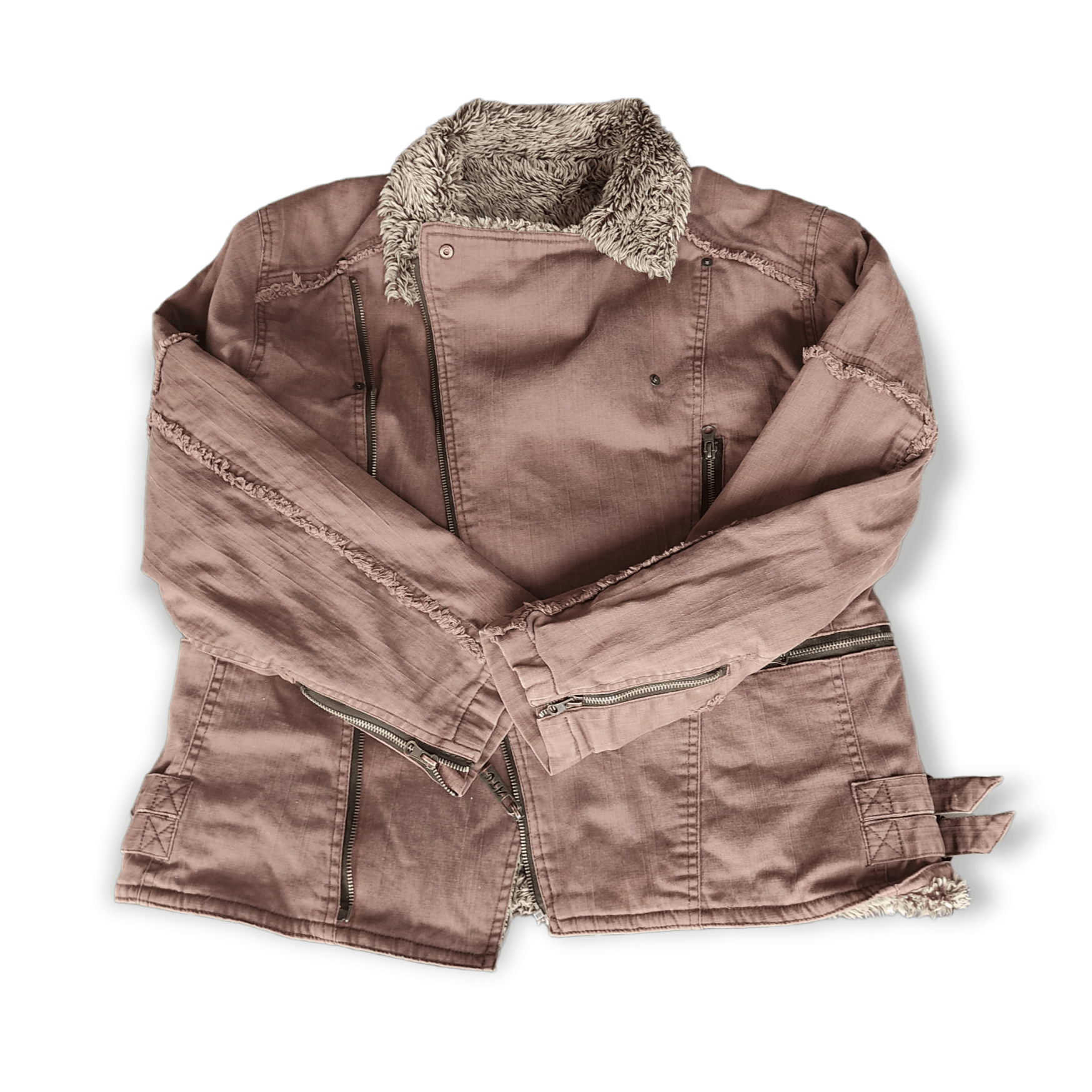 In The Attic In The Attic Asymmetric Breasted Zipper Sherpa Jacket Size US M / EU 48-50 / 2 - 5 Thumbnail
