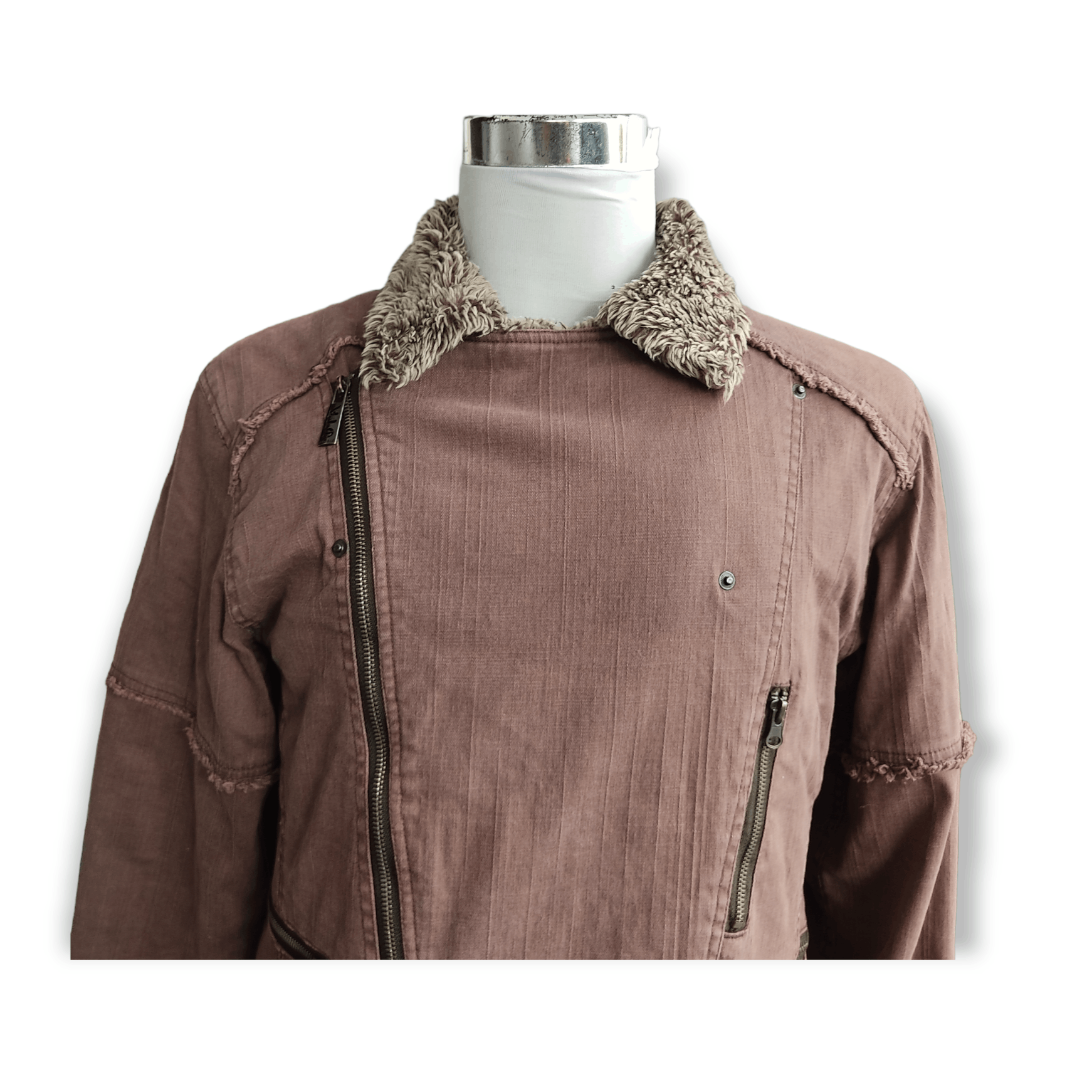 In The Attic In The Attic Asymmetric Breasted Zipper Sherpa Jacket Size US M / EU 48-50 / 2 - 2 Thumbnail