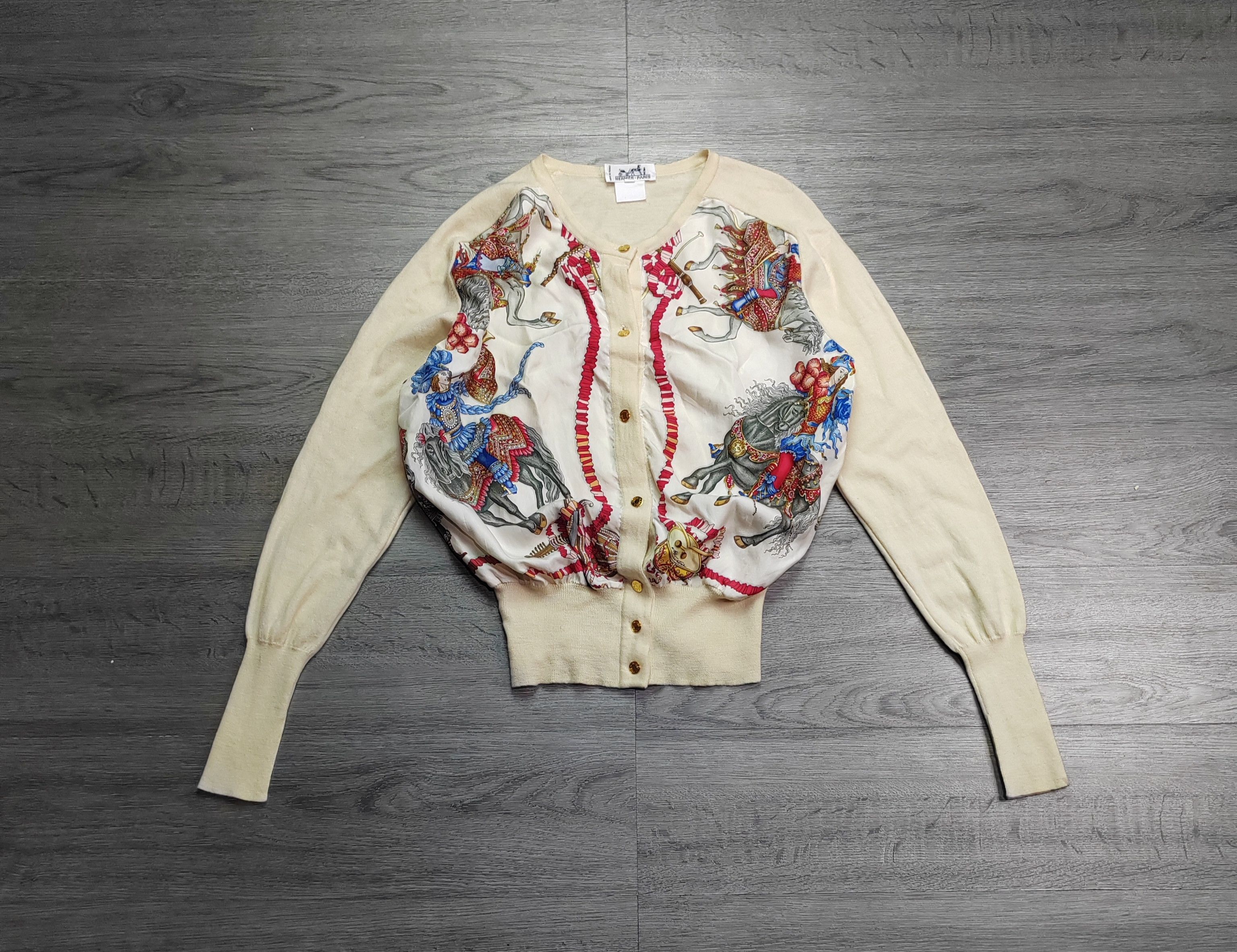 Vintage 90's Hermés Michel Duchéne Silk Knit Cardigan