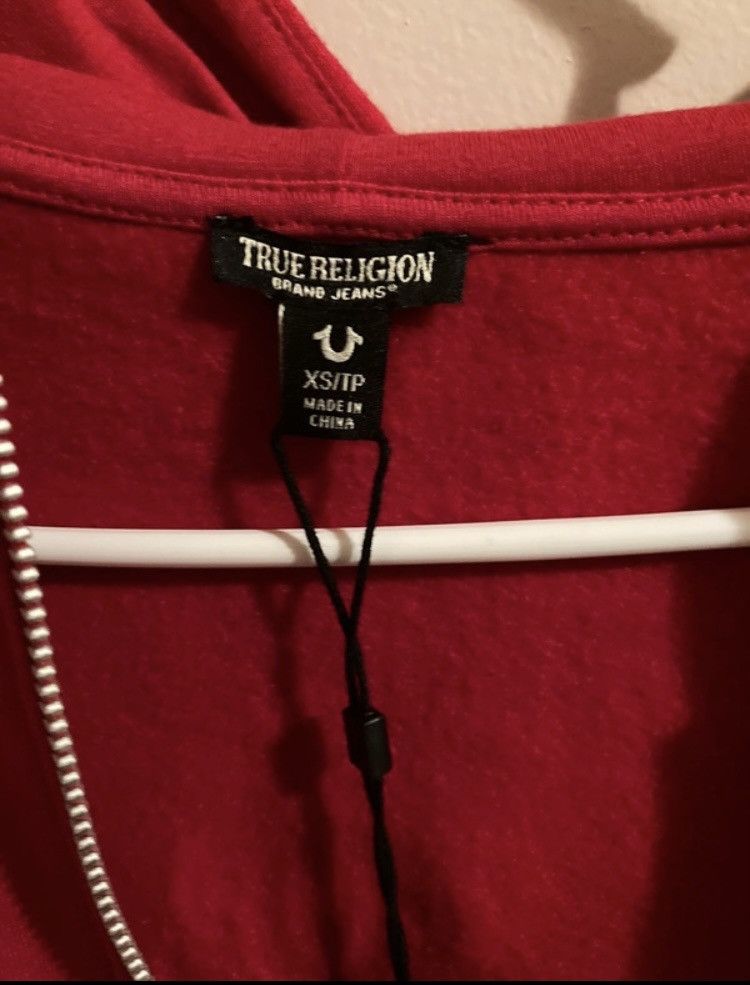 True Religion True Religion Women’s Red Zip Up Logo Hoodie Size XS / US 0-2 / IT 36-38 - 5 Thumbnail