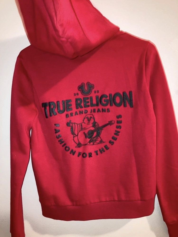 True Religion True Religion Women’s Red Zip Up Logo Hoodie Size XS / US 0-2 / IT 36-38 - 2 Thumbnail