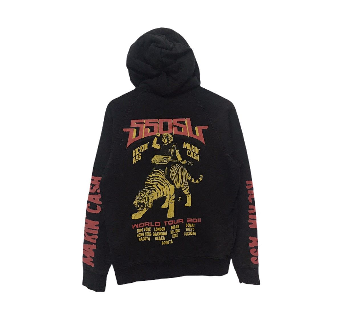 image of Vintage 55 Dsl Tiger Hoodie Sweatshirt Big Tiger in Black, Men's (Size Small)