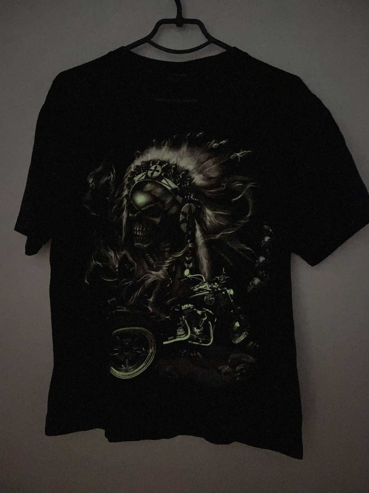Band Tees × Vintage Vintage Y2K Devil Skull Tee Horror Face Neon Print Band Rock Size US L / EU 52-54 / 3 - 11 Thumbnail
