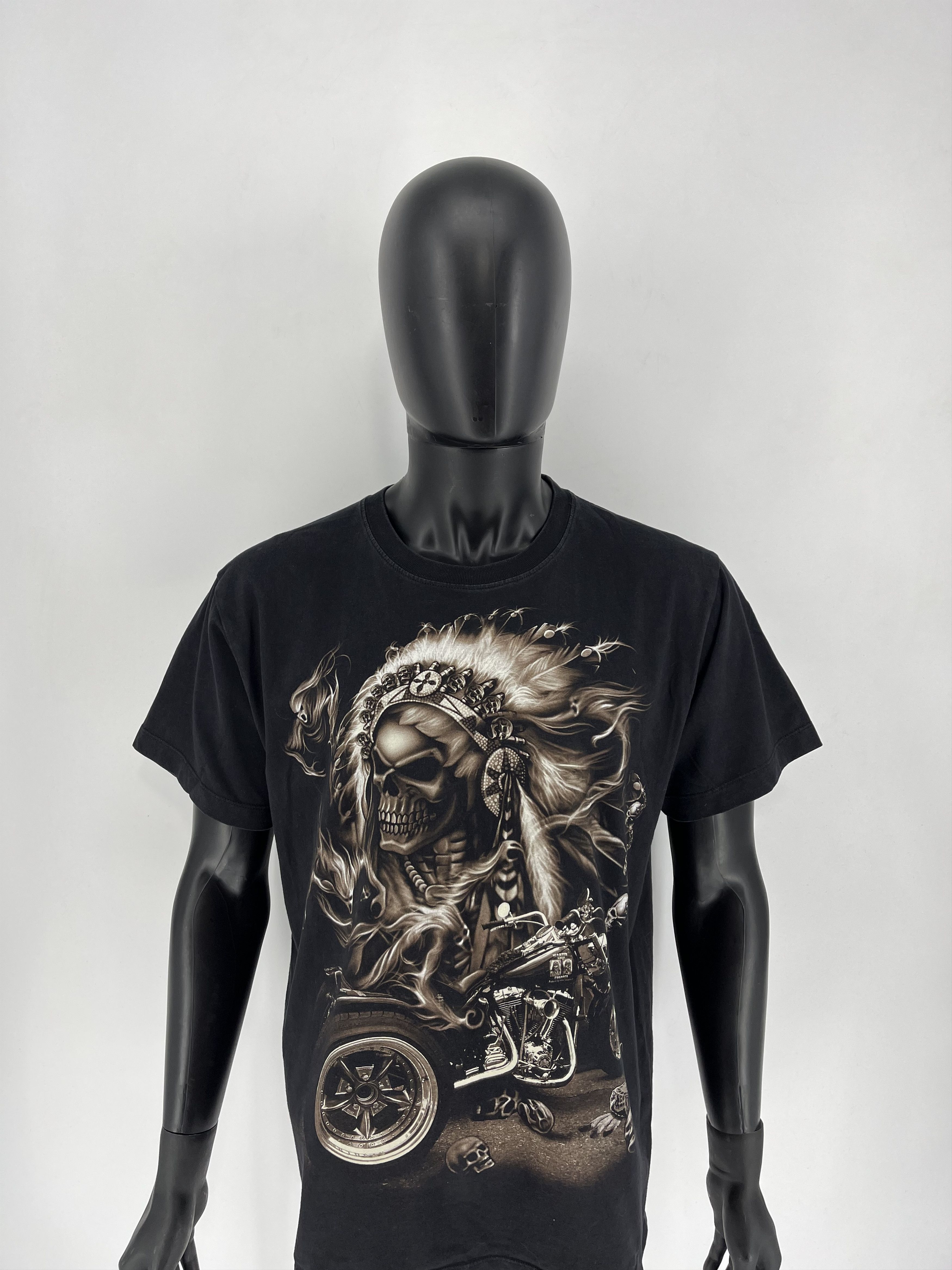 Band Tees × Vintage Vintage Y2K Devil Skull Tee Horror Face Neon Print Band Rock Size US L / EU 52-54 / 3 - 5 Thumbnail