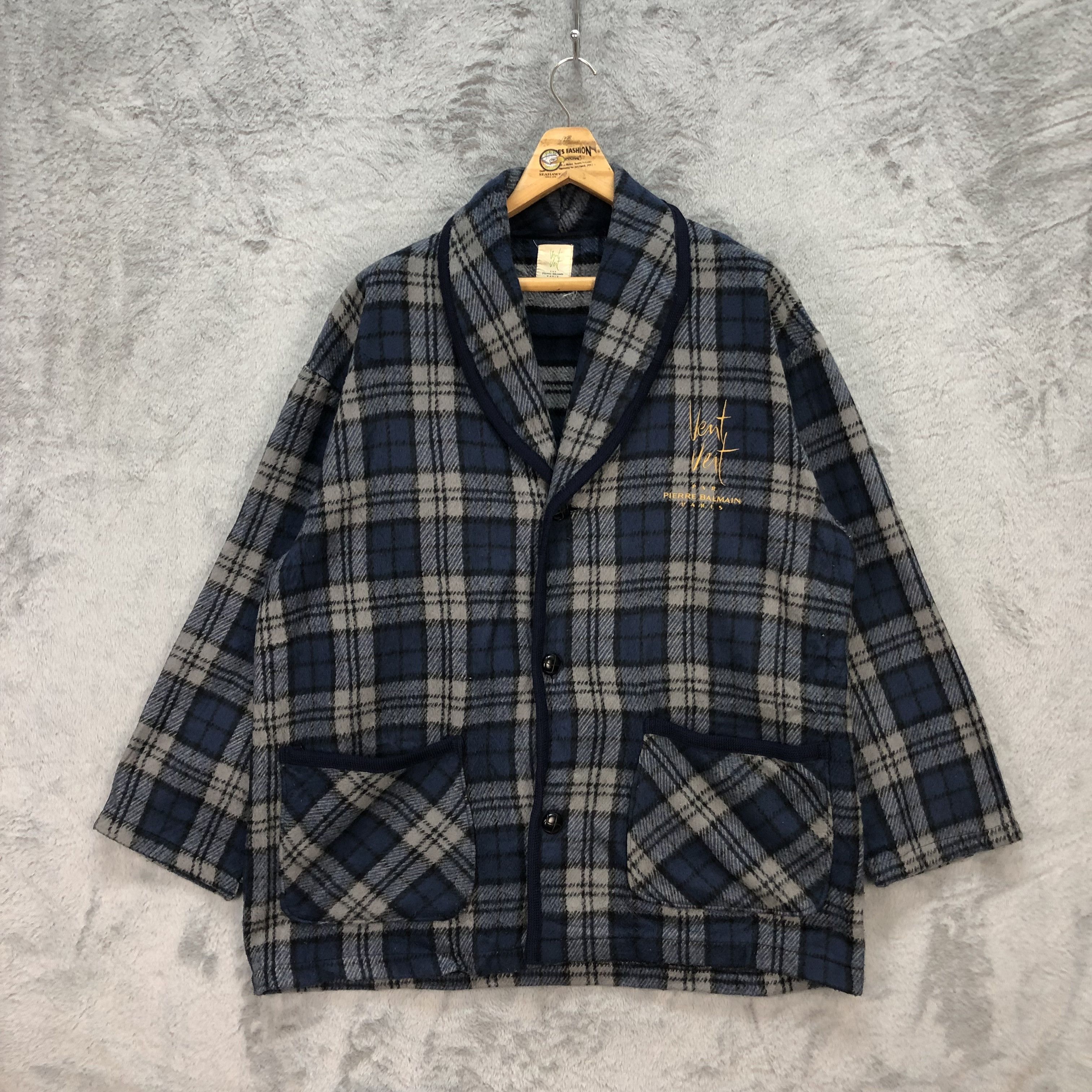 Pierre Balmain Vent Vert Pierre Balmain Tartan Coat #5919-213 Size US L / EU 52-54 / 3 - 1 Thumbnail