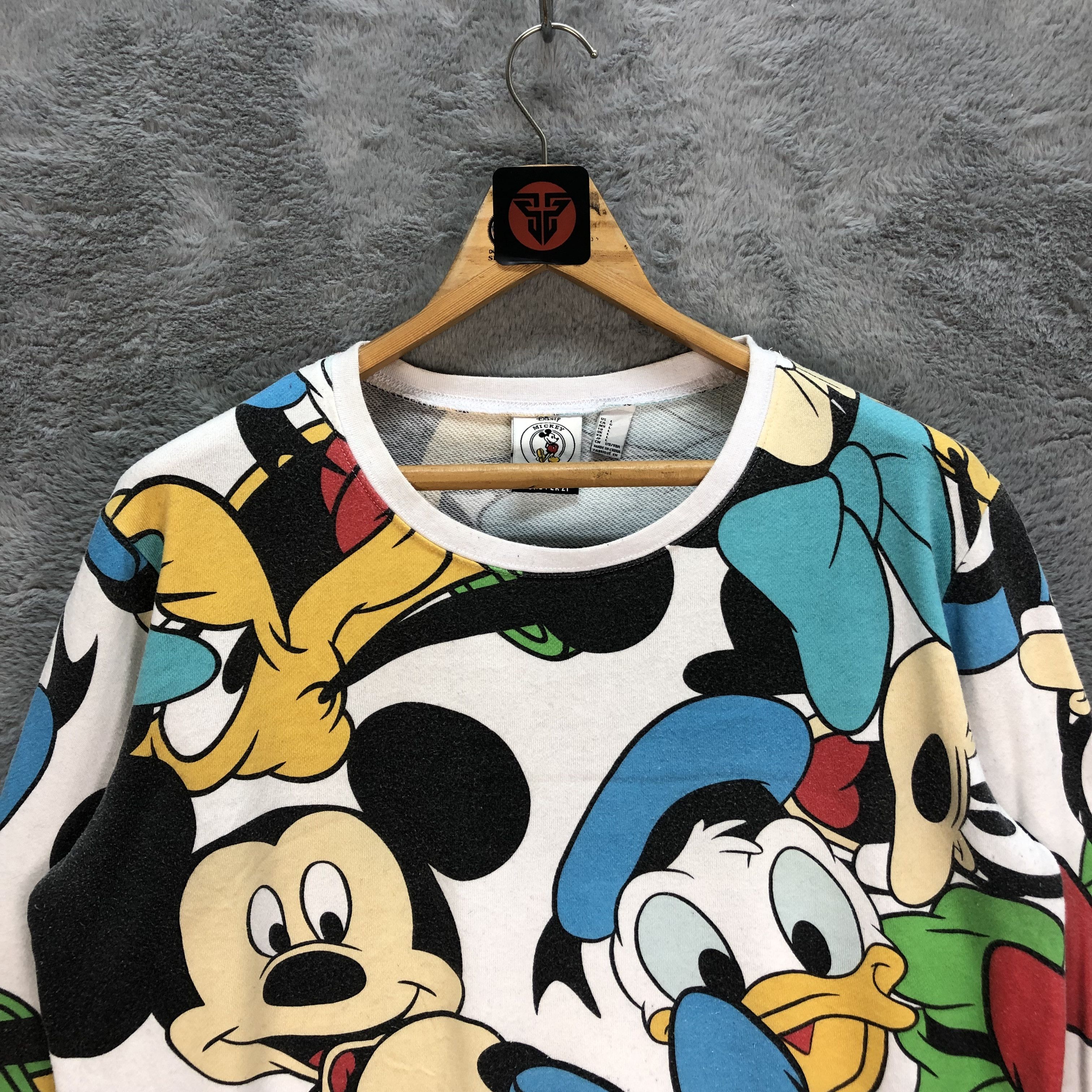 Vintage Disney Mickey Mouse Full Print orders Crewneck Pullover Sweatshirt